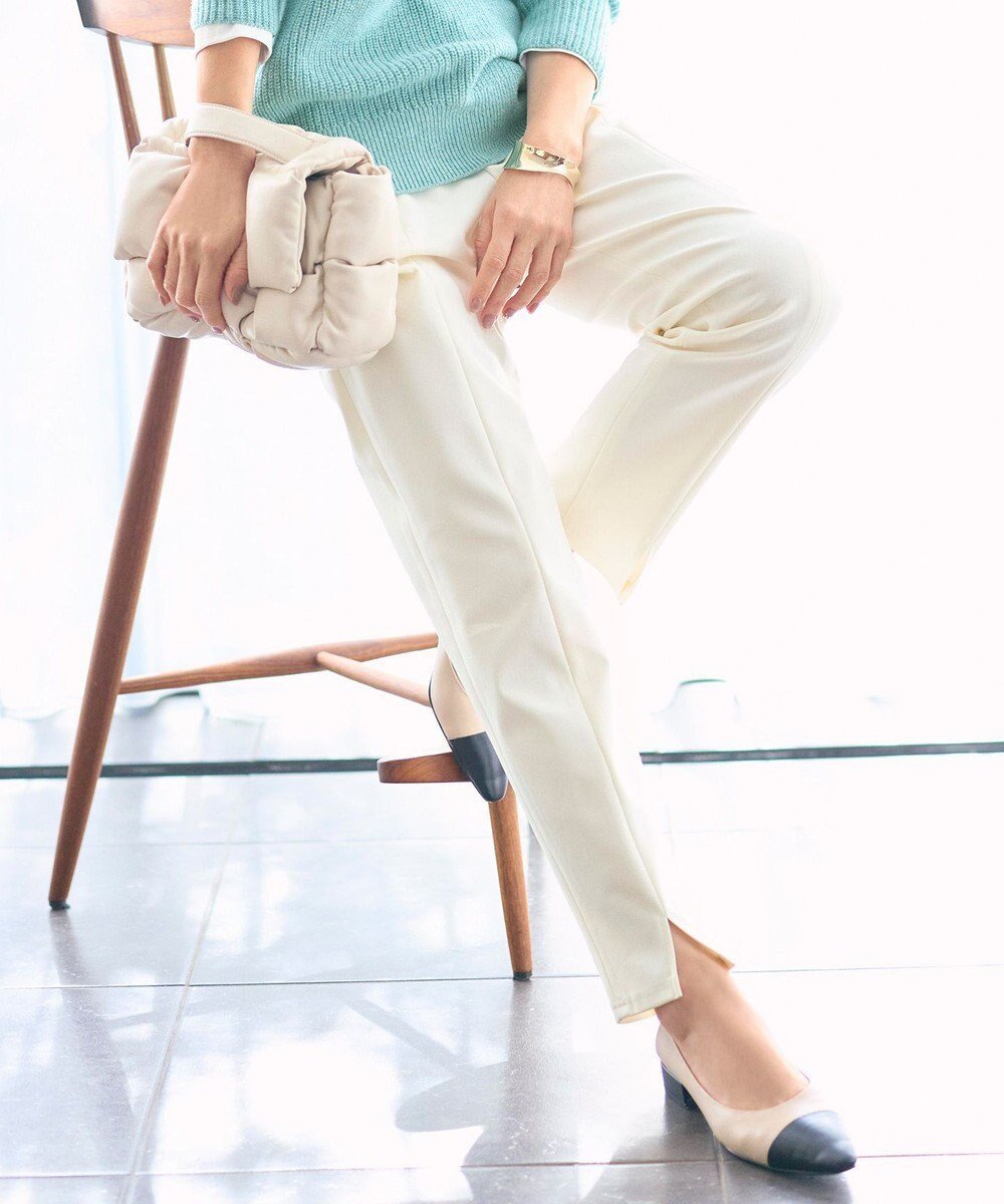 【自由区/JIYU-KU】の【SHIHOさん着用】ジョーゼットニット パンツ インテリア・キッズ・メンズ・レディースファッション・服の通販 founy(ファニー) 　ファッション　Fashion　レディースファッション　Fashion for Women　パンツ　Pants & Trousers　ジョーゼット　Georgette, Semi-Sheer Fabric　ストレッチ　Stretch, Stretchy Fabric　スリット　Slit, Slit Detail　夏　Summer　春　Spring　S/S・春夏　SS, Spring/Summer, Warm Season　オフ|ID: prp329100004768330 ipo3291000000034971670