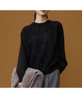 【自由区/JIYU-KU】のジャカードコンビ プルオーバー 人気、トレンドファッション・服の通販 founy(ファニー) ファッション Fashion レディースファッション Fashion for Women トップス・カットソー Cut & Sew Tops ニット Knit Tops & Sweaters カジュアルプルオーバー・ニットトップス Pullovers & Knit Tops / Casual Pullovers コンビ Combo, Combination Style ジャカード／ジャガード Jacquard, Woven Pattern セーター Sweater, Knitwear ツイード Twill, Twill Weave ボトム Bottoms, Lower Wear リラックス Relax, Relaxed Fit エレガント 上品 Elegant 夏 Summer 春 Spring S/S・春夏 SS, Spring/Summer, Warm Season 軽量 Lightweight, Ultra Light |ID:prp329100004768336