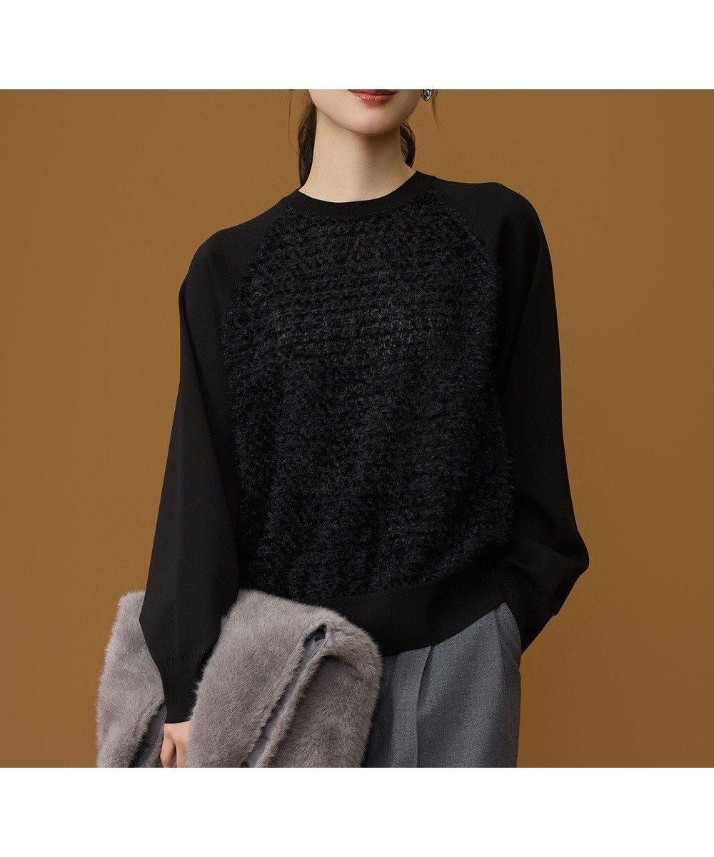 【自由区/JIYU-KU】のジャカードコンビ プルオーバー 人気、トレンドファッション・服の通販 founy(ファニー) 　ファッション　Fashion　レディースファッション　Fashion for Women　トップス・カットソー　Cut & Sew Tops　ニット　Knit Tops & Sweaters　カジュアルプルオーバー・ニットトップス　Pullovers & Knit Tops / Casual Pullovers　コンビ　Combo, Combination Style　ジャカード／ジャガード　Jacquard, Woven Pattern　セーター　Sweater, Knitwear　ツイード　Twill, Twill Weave　ボトム　Bottoms, Lower Wear　リラックス　Relax, Relaxed Fit　エレガント 上品　Elegant　夏　Summer　春　Spring　S/S・春夏　SS, Spring/Summer, Warm Season　軽量　Lightweight, Ultra Light　 other-1|ID: prp329100004768336 ipo3291000000034536300