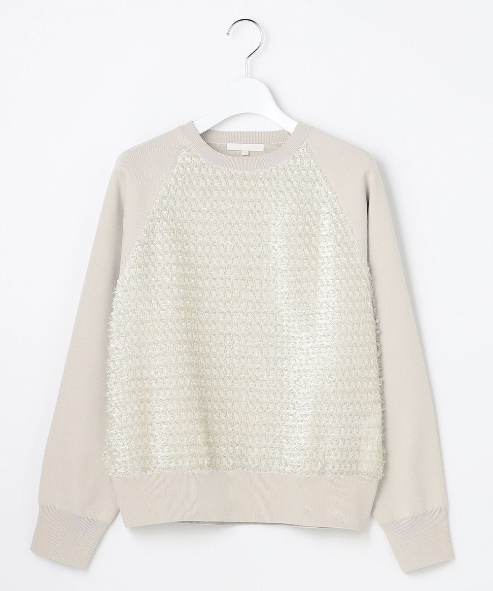 【自由区/JIYU-KU】のジャカードコンビ プルオーバー インテリア・キッズ・メンズ・レディースファッション・服の通販 founy(ファニー) 　ファッション　Fashion　レディースファッション　Fashion for Women　トップス・カットソー　Cut & Sew Tops　ニット　Knit Tops & Sweaters　カジュアルプルオーバー・ニットトップス　Pullovers & Knit Tops / Casual Pullovers　コンビ　Combo, Combination Style　ジャカード／ジャガード　Jacquard, Woven Pattern　セーター　Sweater, Knitwear　ツイード　Twill, Twill Weave　ボトム　Bottoms, Lower Wear　リラックス　Relax, Relaxed Fit　エレガント 上品　Elegant　夏　Summer　春　Spring　S/S・春夏　SS, Spring/Summer, Warm Season　軽量　Lightweight, Ultra Light　ベージュ|ID: prp329100004768336 ipo3291000000034536302