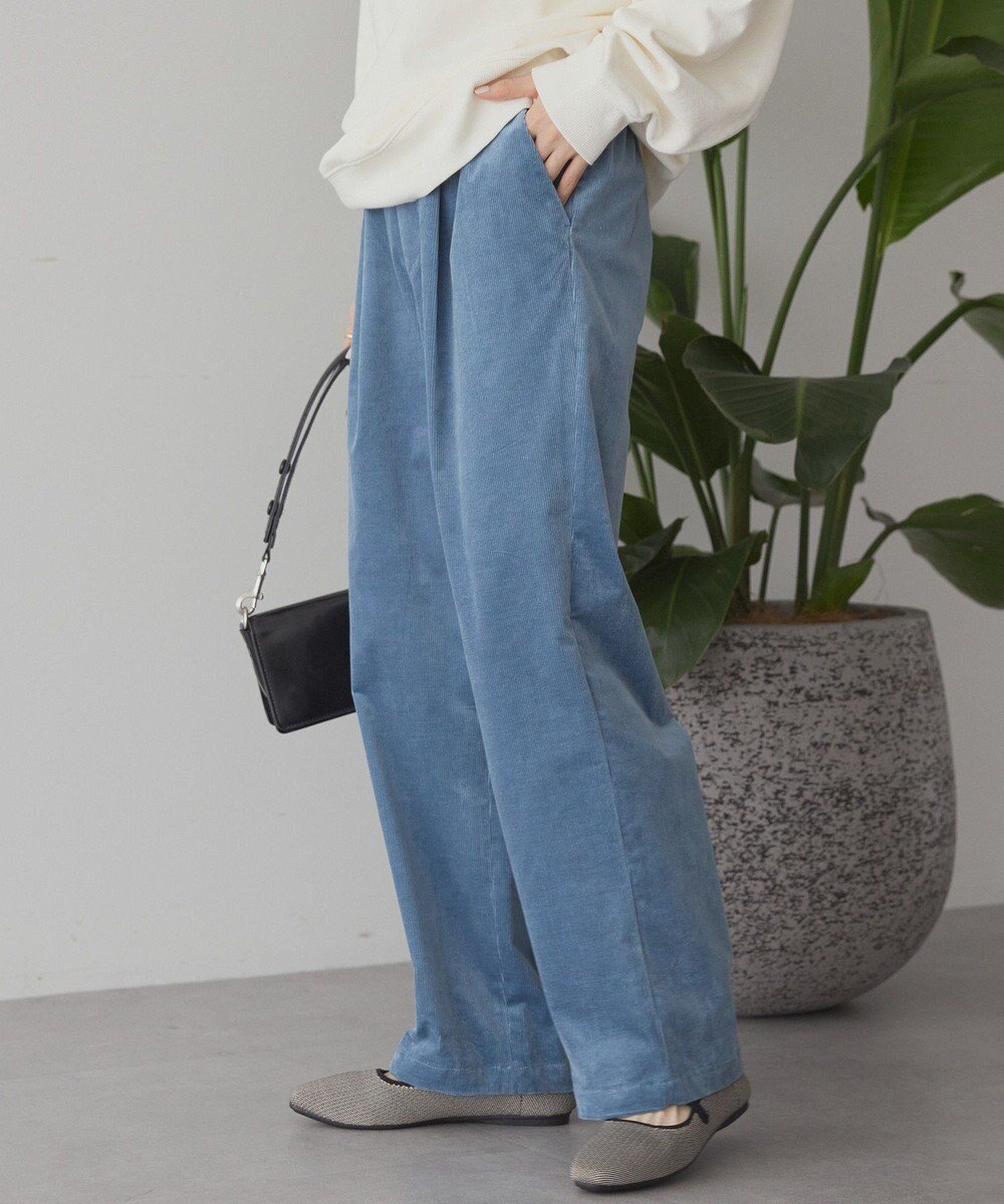 【アメリカンホリック/AMERICAN HOLIC】のカラーコールイージーパンツ インテリア・キッズ・メンズ・レディースファッション・服の通販 founy(ファニー) ファッション Fashion レディースファッション Fashion for Women パンツ Pants & Trousers アメリカン American Style コーデュロイ Corduroy, Cord Fabric シンプル Simple, Minimal スタイリッシュ Stylish, Fashionable ポケット Pocket, Pocket Detail ワイド Wide, Wide Fit A/W・秋冬 Autumn/Winter エレガント 上品 Elegant Blue|ID: prp329100004768374 ipo3291000000034536445