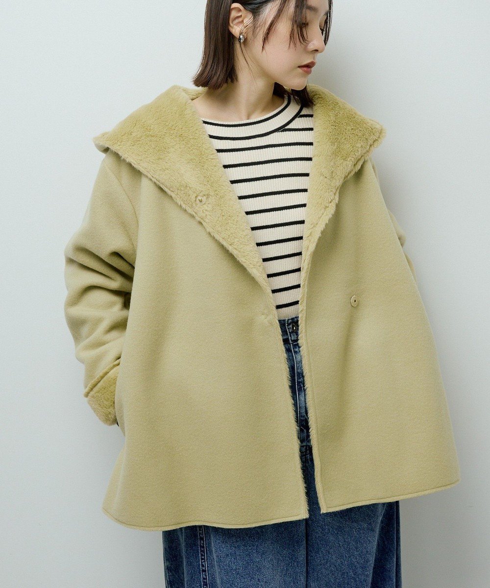 【グリーンパークス/Green Parks】のフーディガウンコート インテリア・キッズ・メンズ・レディースファッション・服の通販 founy(ファニー) ファッション Fashion レディースファッション Fashion for Women アウター Coat / Outerwear Collection コート・ロングコート・ピーコート Long Coats, Peacoats & More レディースジャケット・軽アウター Jackets おすすめ Recommended / Our Picks ガウン Gown, Robe ジャケット Jacket, Outerwear フェルト Felt, Felt Fabric フォルム Silhouette, Form ポケット Pocket, Pocket Detail 今季 This Season, Current Season A/W・秋冬 Autumn/Winter Yellow|ID: prp329100004768378 ipo3291000000035626781