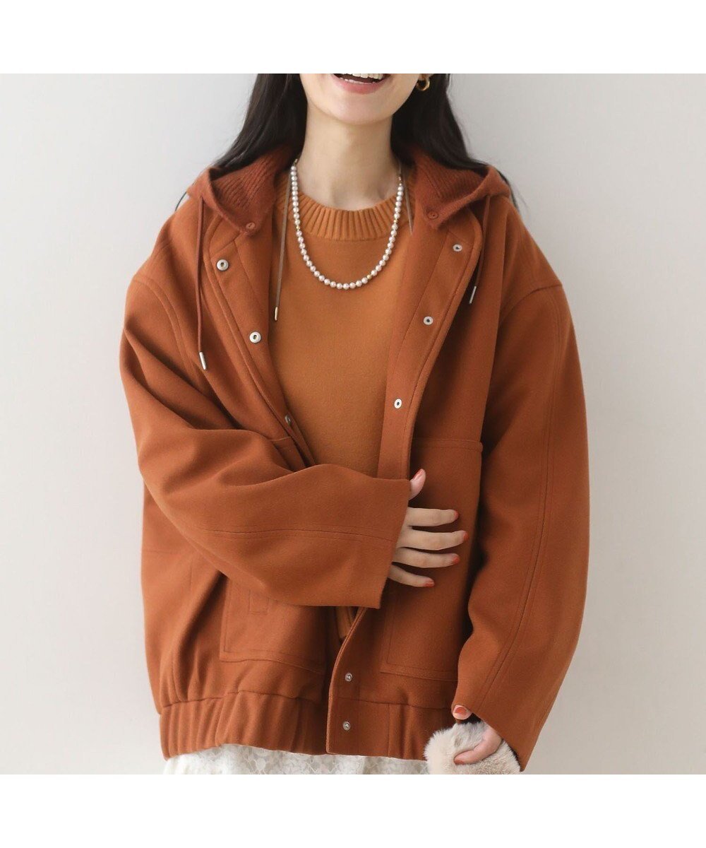 【グリーンパークス/Green Parks】のニットフード付きウーリーブルゾン インテリア・キッズ・メンズ・レディースファッション・服の通販 founy(ファニー) ファッション Fashion レディースファッション Fashion for Women アウター Coat / Outerwear Collection レディースジャケット・軽アウター Jackets ブルゾンジャケット・スポーティアウター Blouson Jackets ジャケット Jacket, Outerwear パッチ Patch, Appliqué ブルゾン Blouson, Bomber Jacket ポケット Pocket, Pocket Detail A/W・秋冬 Autumn/Winter Camel|ID: prp329100004768381 ipo3291000000034536476
