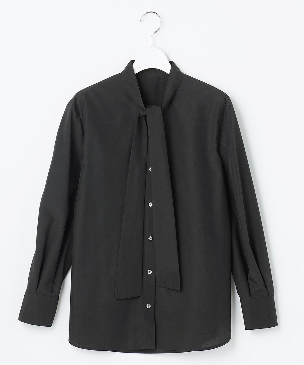 【自由区/JIYU-KU】のナチュラルタッチボウタイ ブラウス インテリア・キッズ・メンズ・レディースファッション・服の通販 founy(ファニー) 　ファッション　Fashion　レディースファッション　Fashion for Women　トップス・カットソー　Cut & Sew Tops　シャツ・ブラウス・オフィスカジュアル　Elegant Blouses & Button-Ups　おすすめ　Recommended / Our Picks　インナー　Innerwear　ジャケット　Jacket, Outerwear　タイプライター　Typewriter Fabric, Crisp Cotton　ツイード　Twill, Twill Weave　トレンド　Trend, Trending Now　リボン　Ribbon, Bow　夏　Summer　春　Spring　S/S・春夏　SS, Spring/Summer, Warm Season　ブラック|ID: prp329100004768384 ipo3291000000034536493