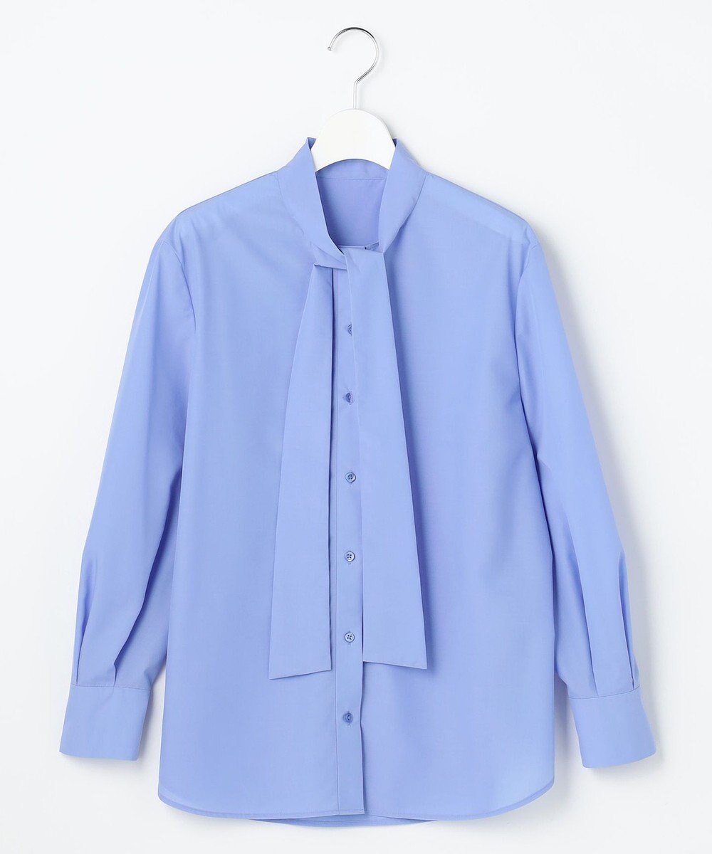 【自由区/JIYU-KU】のナチュラルタッチボウタイ ブラウス インテリア・キッズ・メンズ・レディースファッション・服の通販 founy(ファニー) 　ファッション　Fashion　レディースファッション　Fashion for Women　トップス・カットソー　Cut & Sew Tops　シャツ・ブラウス・オフィスカジュアル　Elegant Blouses & Button-Ups　おすすめ　Recommended / Our Picks　インナー　Innerwear　ジャケット　Jacket, Outerwear　タイプライター　Typewriter Fabric, Crisp Cotton　ツイード　Twill, Twill Weave　トレンド　Trend, Trending Now　リボン　Ribbon, Bow　夏　Summer　春　Spring　S/S・春夏　SS, Spring/Summer, Warm Season　サックス|ID: prp329100004768384 ipo3291000000034536494