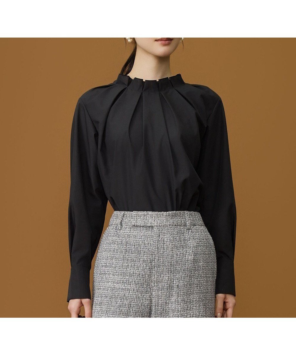 【自由区/JIYU-KU】のナチュラルタッチスタンドカラー ブラウス 人気、トレンドファッション・服の通販 founy(ファニー) 　ファッション　Fashion　レディースファッション　Fashion for Women　トップス・カットソー　Cut & Sew Tops　シャツ・ブラウス・オフィスカジュアル　Elegant Blouses & Button-Ups　エレガント 上品　Elegant　カフス　Cuff Design　スタンド　Stand Collar, Upright Stand　タイプライター　Typewriter Fabric, Crisp Cotton　夏　Summer　春　Spring　S/S・春夏　SS, Spring/Summer, Warm Season　 other-1|ID: prp329100004768385 ipo3291000000034536497