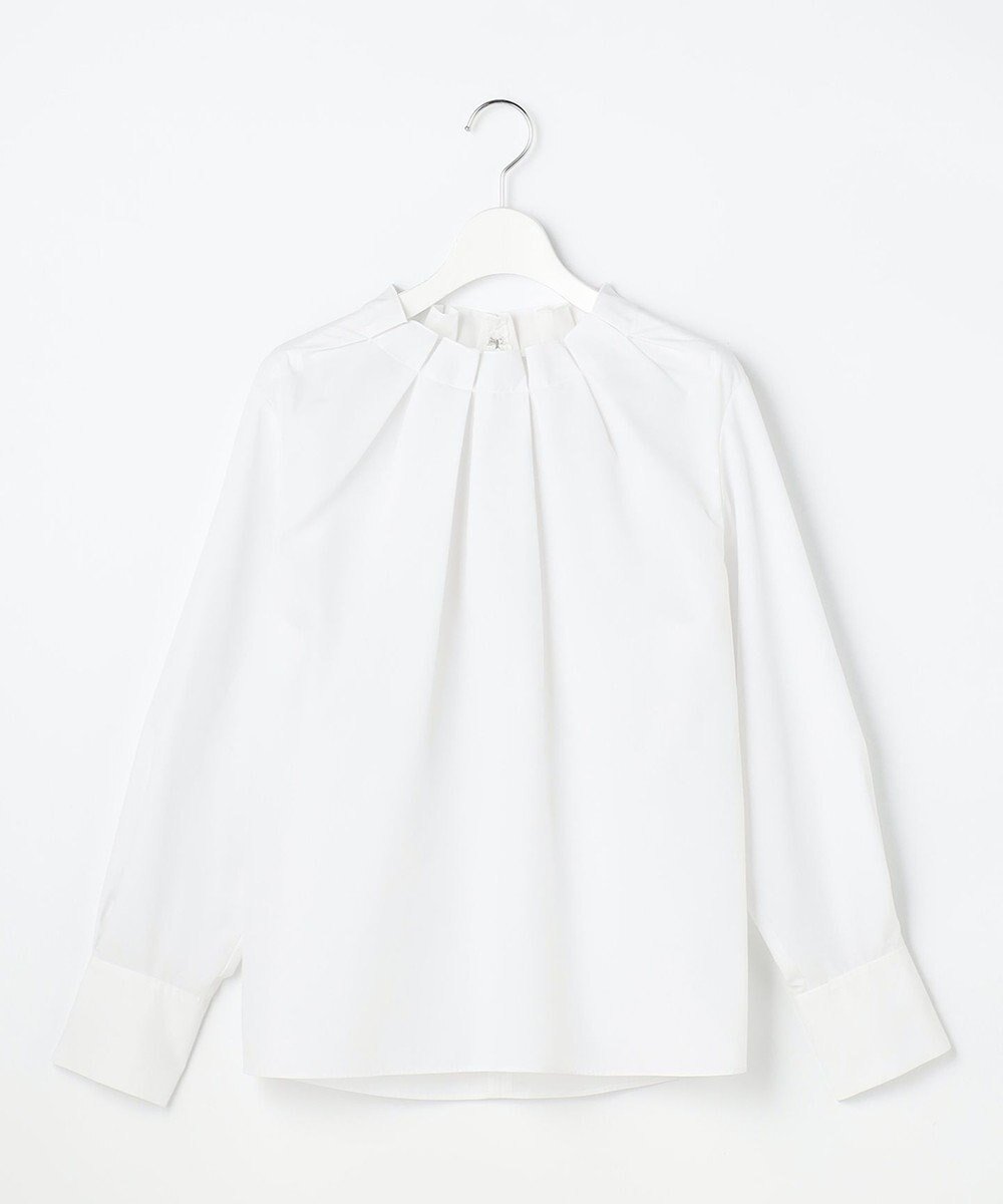 【自由区/JIYU-KU】のナチュラルタッチスタンドカラー ブラウス インテリア・キッズ・メンズ・レディースファッション・服の通販 founy(ファニー) 　ファッション　Fashion　レディースファッション　Fashion for Women　トップス・カットソー　Cut & Sew Tops　シャツ・ブラウス・オフィスカジュアル　Elegant Blouses & Button-Ups　エレガント 上品　Elegant　カフス　Cuff Design　スタンド　Stand Collar, Upright Stand　タイプライター　Typewriter Fabric, Crisp Cotton　夏　Summer　春　Spring　S/S・春夏　SS, Spring/Summer, Warm Season　オフ|ID: prp329100004768385 ipo3291000000034536499