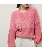 【グリーンパークス/Green Parks】の・Petit Fleur シャギーキリカエニット 人気、トレンドファッション・服の通販 founy(ファニー) ファッション Fashion レディースファッション Fashion for Women トップス・カットソー Cut & Sew Tops ニット Knit Tops & Sweaters おすすめ Recommended / Our Picks シンプル Simple, Minimal セーター Sweater, Knitwear ドッキング Docking, Mixed Material ボトム Bottoms, Lower Wear ポケット Pocket, Pocket Detail A/W・秋冬 Autumn/Winter thumbnail Pink|ID: prp329100004768386 ipo3291000000034617572