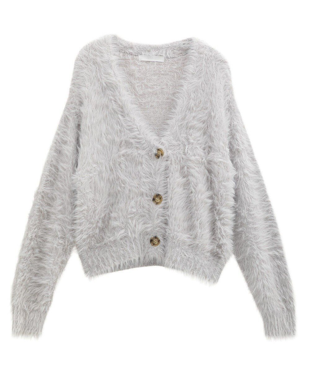 【グリーンパークス/Green Parks】の・Petit Fleur シャギーニットカーディガン インテリア・キッズ・メンズ・レディースファッション・服の通販 founy(ファニー) 　ファッション　Fashion　レディースファッション　Fashion for Women　トップス・カットソー　Cut & Sew Tops　ニット　Knit Tops & Sweaters　カーディガン・羽織り　Layered Style Cardigans　カーディガン　Cardigan, Knitwear　シンプル　Simple, Minimal　バランス　Balance, Style Balance　ボトム　Bottoms, Lower Wear　ポケット　Pocket, Pocket Detail　ワイド　Wide, Wide Fit　A/W・秋冬　Autumn/Winter　Light Gray|ID: prp329100004768387 ipo3291000000034536514