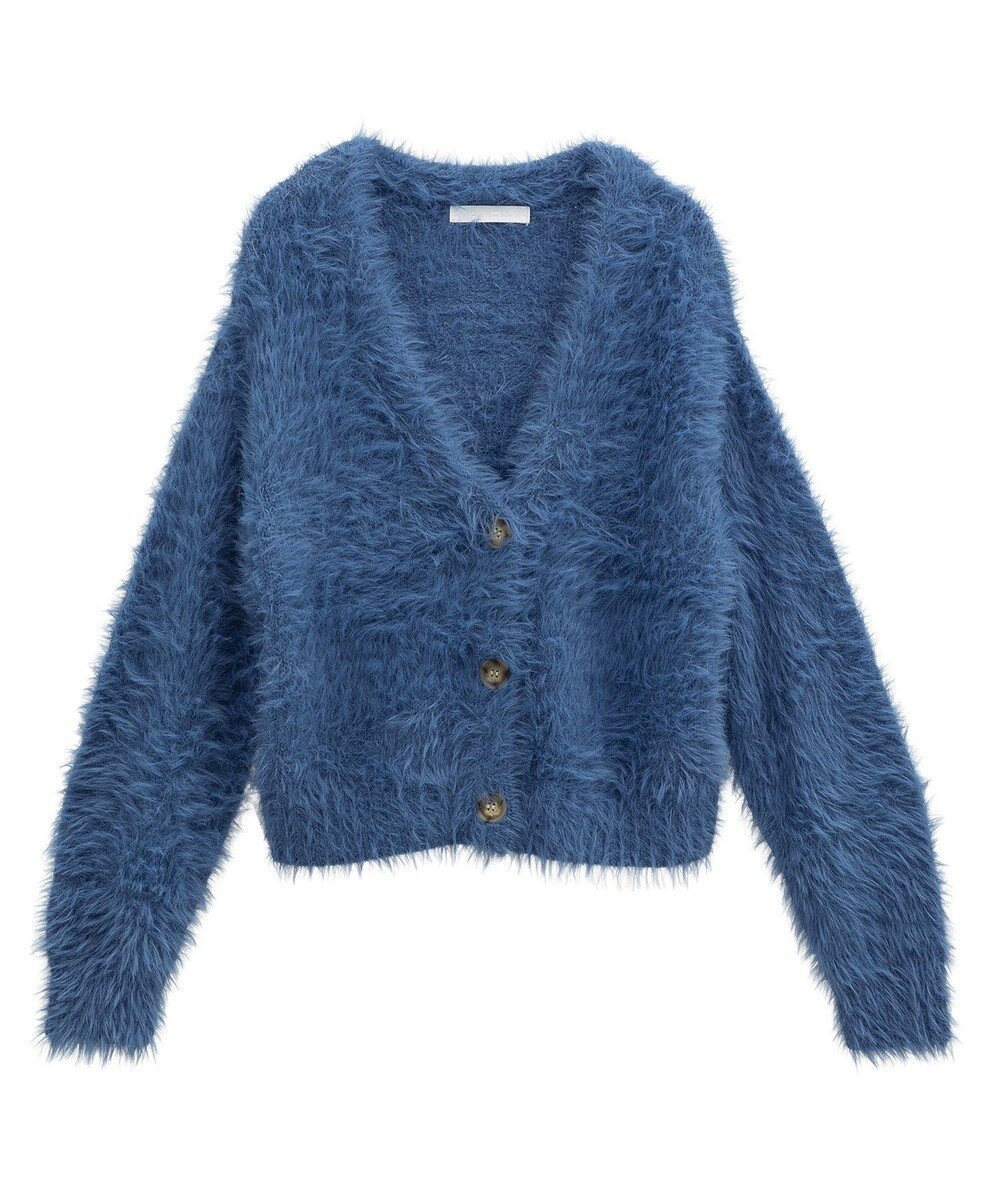 【グリーンパークス/Green Parks】の・Petit Fleur シャギーニットカーディガン インテリア・キッズ・メンズ・レディースファッション・服の通販 founy(ファニー) 　ファッション　Fashion　レディースファッション　Fashion for Women　トップス・カットソー　Cut & Sew Tops　ニット　Knit Tops & Sweaters　カーディガン・羽織り　Layered Style Cardigans　カーディガン　Cardigan, Knitwear　シンプル　Simple, Minimal　バランス　Balance, Style Balance　ボトム　Bottoms, Lower Wear　ポケット　Pocket, Pocket Detail　ワイド　Wide, Wide Fit　A/W・秋冬　Autumn/Winter　Blue|ID: prp329100004768387 ipo3291000000034536518