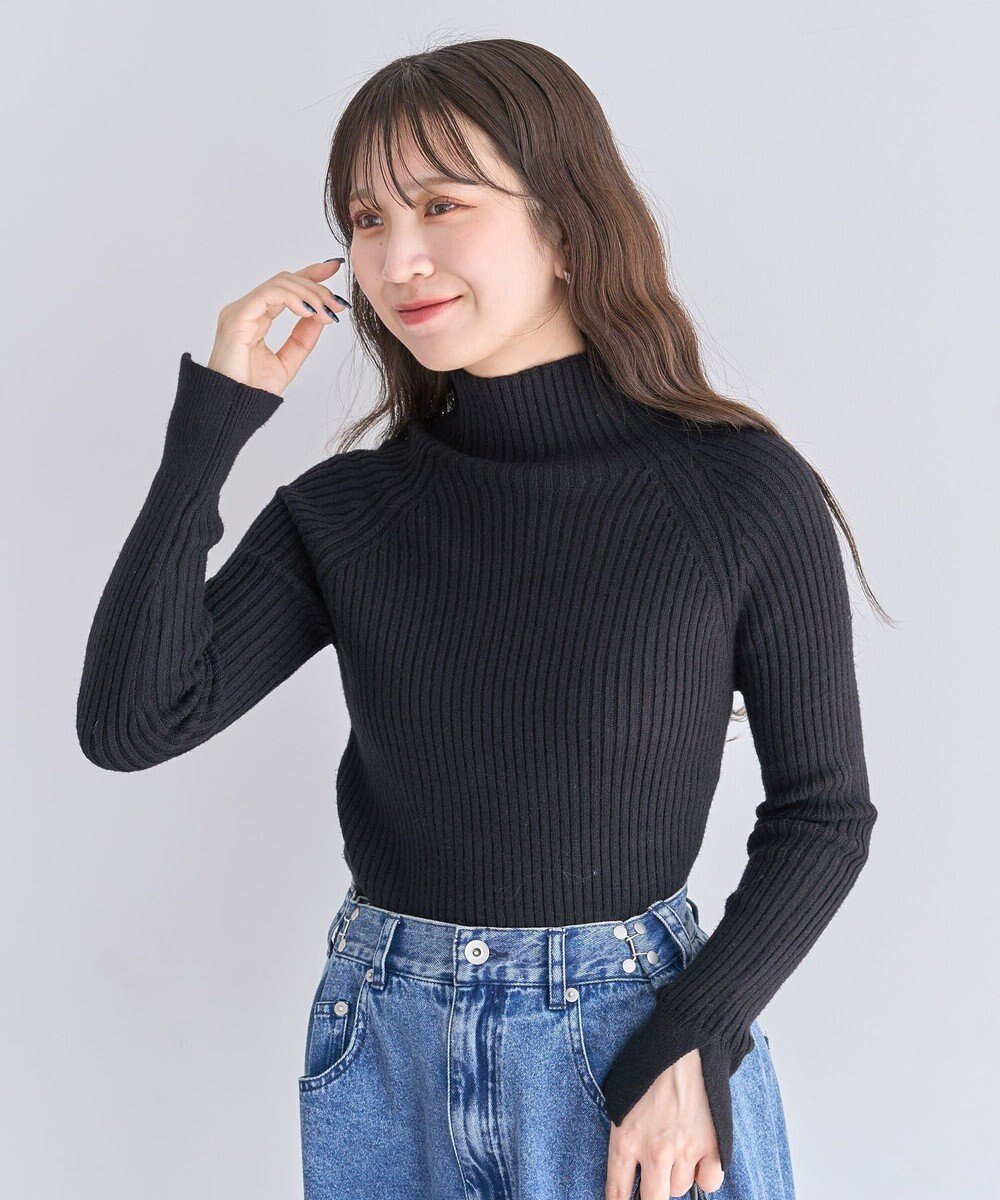 【グリーンパークス/Green Parks】の・Petit Fleur ボトルネックリブニット インテリア・キッズ・メンズ・レディースファッション・服の通販 founy(ファニー) ファッション Fashion レディースファッション Fashion for Women トップス・カットソー Cut & Sew Tops ニット Knit Tops & Sweaters シンプル Simple, Minimal セーター Sweater, Knitwear ボトルネック Bottle Neck, Mock Neck ポケット Pocket, Pocket Detail A/W・秋冬 Autumn/Winter Black|ID: prp329100004768388 ipo3291000000034536523