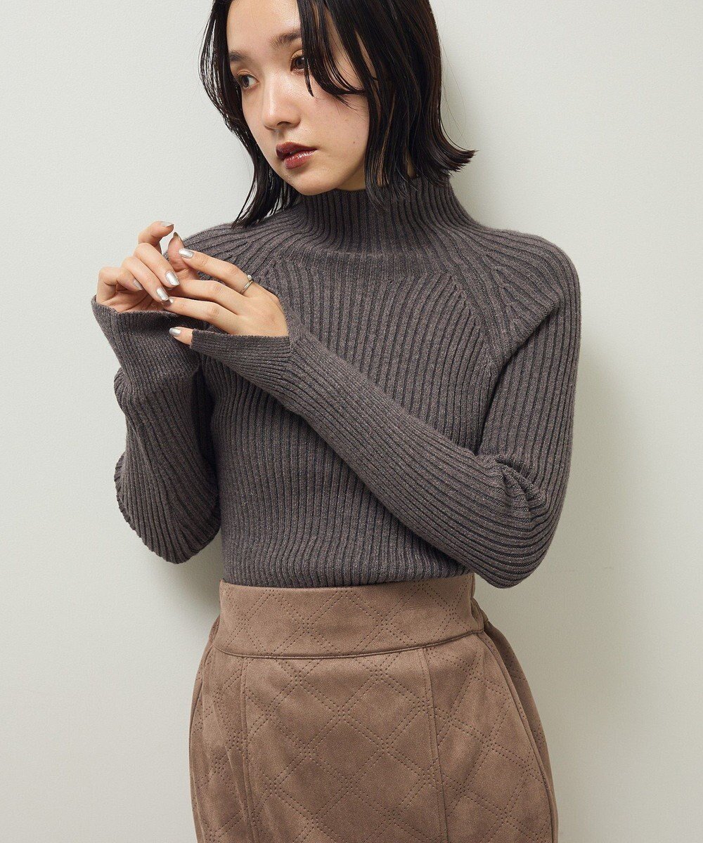 【グリーンパークス/Green Parks】の・Petit Fleur ボトルネックリブニット インテリア・キッズ・メンズ・レディースファッション・服の通販 founy(ファニー) ファッション Fashion レディースファッション Fashion for Women トップス・カットソー Cut & Sew Tops ニット Knit Tops & Sweaters シンプル Simple, Minimal セーター Sweater, Knitwear ボトルネック Bottle Neck, Mock Neck ポケット Pocket, Pocket Detail A/W・秋冬 Autumn/Winter Charcoal Gray|ID: prp329100004768388 ipo3291000000034617587