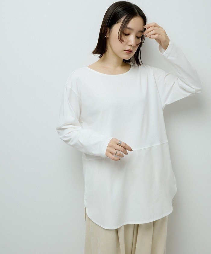 【グリーンパークス/Green Parks】の裾ドッキングホワイトインナー インテリア・キッズ・メンズ・レディースファッション・服の通販 founy(ファニー) https://founy.com/ ファッション Fashion レディースファッション Fashion for Women トップス・カットソー Cut & Sew Tops シャツ・ブラウス・オフィスカジュアル Elegant Blouses & Button-Ups ロングTシャツ・Tシャツ Longline T-Shirts & Tees カットソー・ベーシックTシャツ Cut-and-Sewn Tops / Stretch Tees & Basics おすすめ Recommended / Our Picks カットソー Cut and Sewn Top ベスト Vest, Waistcoat ポケット Pocket, Pocket Detail 今季 This Season, Current Season A/W・秋冬 Autumn/Winter |ID: prp329100004768390 ipo3291000000034536536