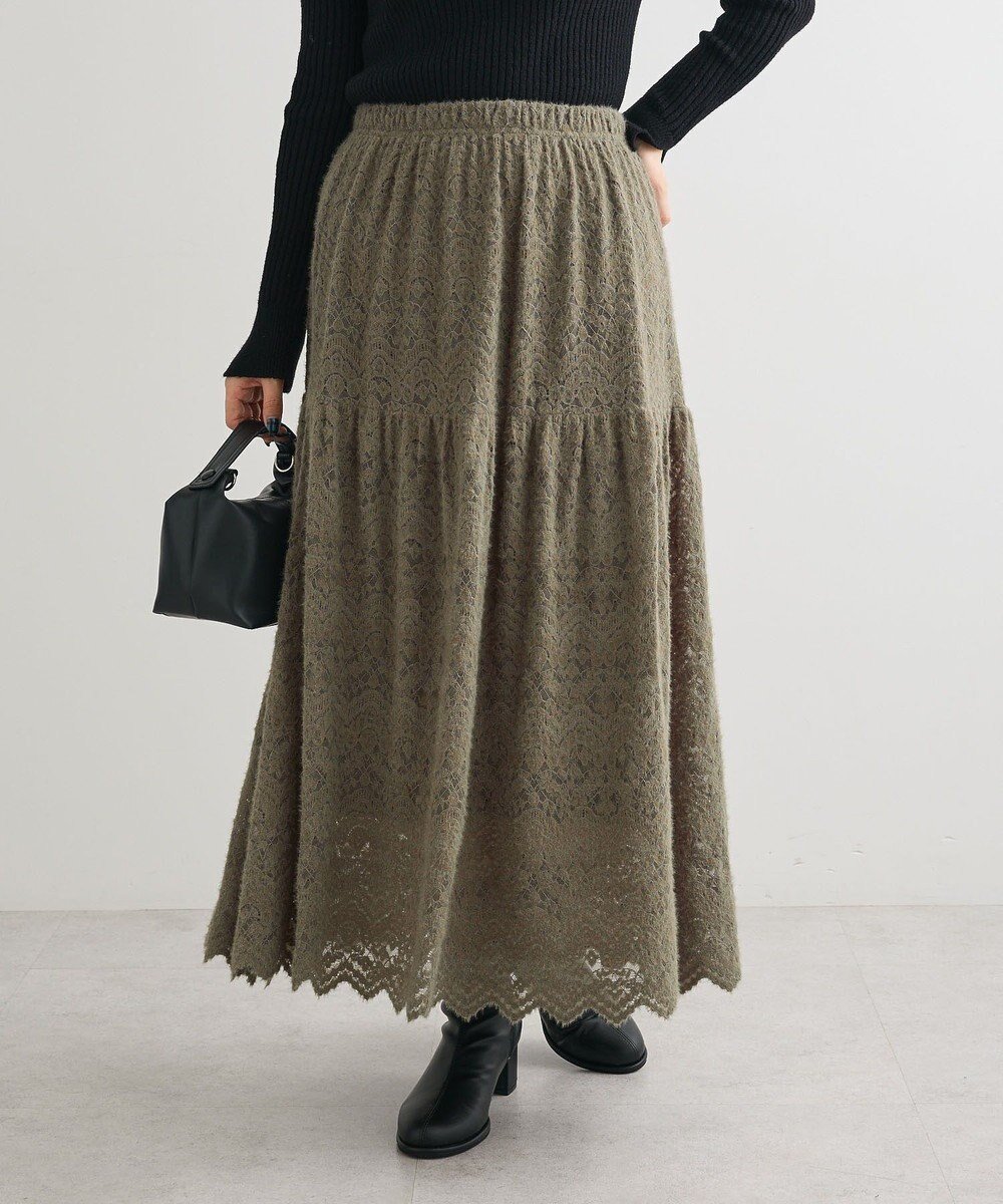 【グリーンパークス/Green Parks】の起毛レースティアードスカート インテリア・キッズ・メンズ・レディースファッション・服の通販 founy(ファニー) ファッション Fashion レディースファッション Fashion for Women スカート Skirts ティアードスカート Tiered Skirts おすすめ Recommended / Our Picks シンプル Simple, Minimal ジャケット Jacket, Outerwear スウェット / スエット Sweatshirt, Sweatwear スニーカー Sneakers, Trainers ダウン Down, Puffer ポケット Pocket, Pocket Detail レース Lace, Lace Fabric ロング Long, Long-Length A/W・秋冬 Autumn/Winter Gray Beige|ID: prp329100004768391 ipo3291000000034536545