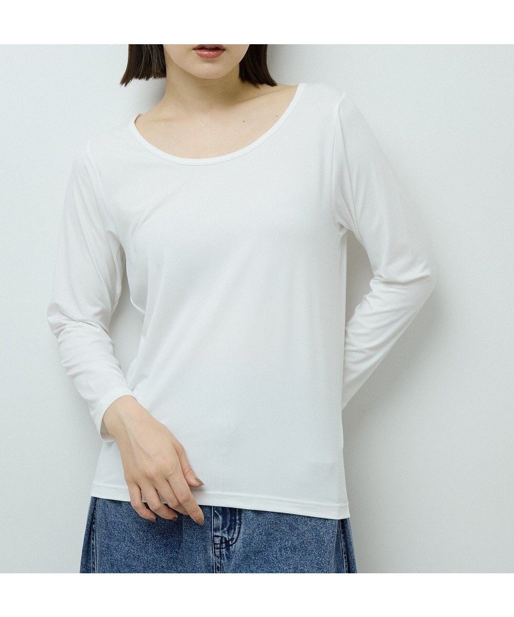 【グリーンパークス/Green Parks】のin バレエネックインナー インテリア・キッズ・メンズ・レディースファッション・服の通販 founy(ファニー) 　ファッション　Fashion　レディースファッション　Fashion for Women　トップス・カットソー　Cut & Sew Tops　シャツ・ブラウス・オフィスカジュアル　Elegant Blouses & Button-Ups　ロングTシャツ・Tシャツ　Longline T-Shirts & Tees　カットソー・ベーシックTシャツ　Cut-and-Sewn Tops / Stretch Tees & Basics　おすすめ　Recommended / Our Picks　インナー　Innerwear　カットソー　Cut and Sewn Top　フィット　Fit, Slim Fit　ポケット　Pocket, Pocket Detail　A/W・秋冬　Autumn/Winter　White|ID: prp329100004768393 ipo3291000000034536558