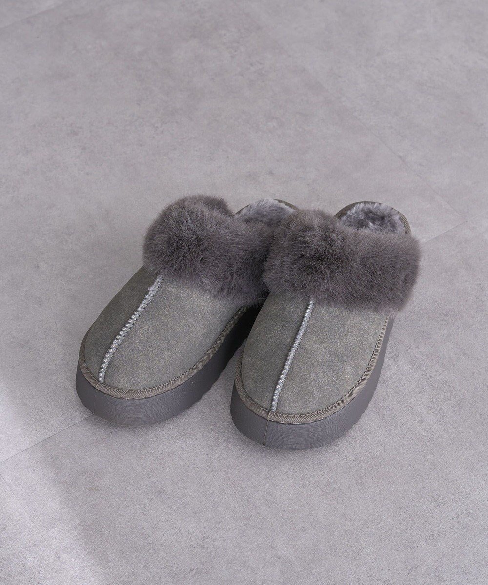 【グリーンパークス/Green Parks】の・minia フェイクムートンサンダル インテリア・キッズ・メンズ・レディースファッション・服の通販 founy(ファニー) ファッション Fashion レディースファッション Fashion for Women サンダル Sandals, Summer Shoes フェイクファー Faux Fur, Imitation Fur 冬 Winter / This Winter A/W・秋冬 Autumn/Winter Gray|ID: prp329100004768394 ipo3291000000035410265