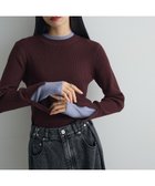 【グリーンパークス/Green Parks】のダブルカフスモックネック配色ニット Brown|ID: prp329100004768396 ipo3291000000034536575