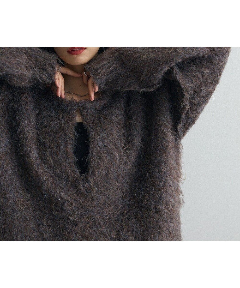 【グリーンパークス/Green Parks】の前後2wayキーネックシャギーニット インテリア・キッズ・メンズ・レディースファッション・服の通販 founy(ファニー) 　ファッション　Fashion　レディースファッション　Fashion for Women　トップス・カットソー　Cut & Sew Tops　ニット　Knit Tops & Sweaters　おすすめ　Recommended / Our Picks　セーター　Sweater, Knitwear　ハーフ　Half, Half-Length　ポケット　Pocket, Pocket Detail　A/W・秋冬　Autumn/Winter　Brown|ID: prp329100004768397 ipo3291000000034536581