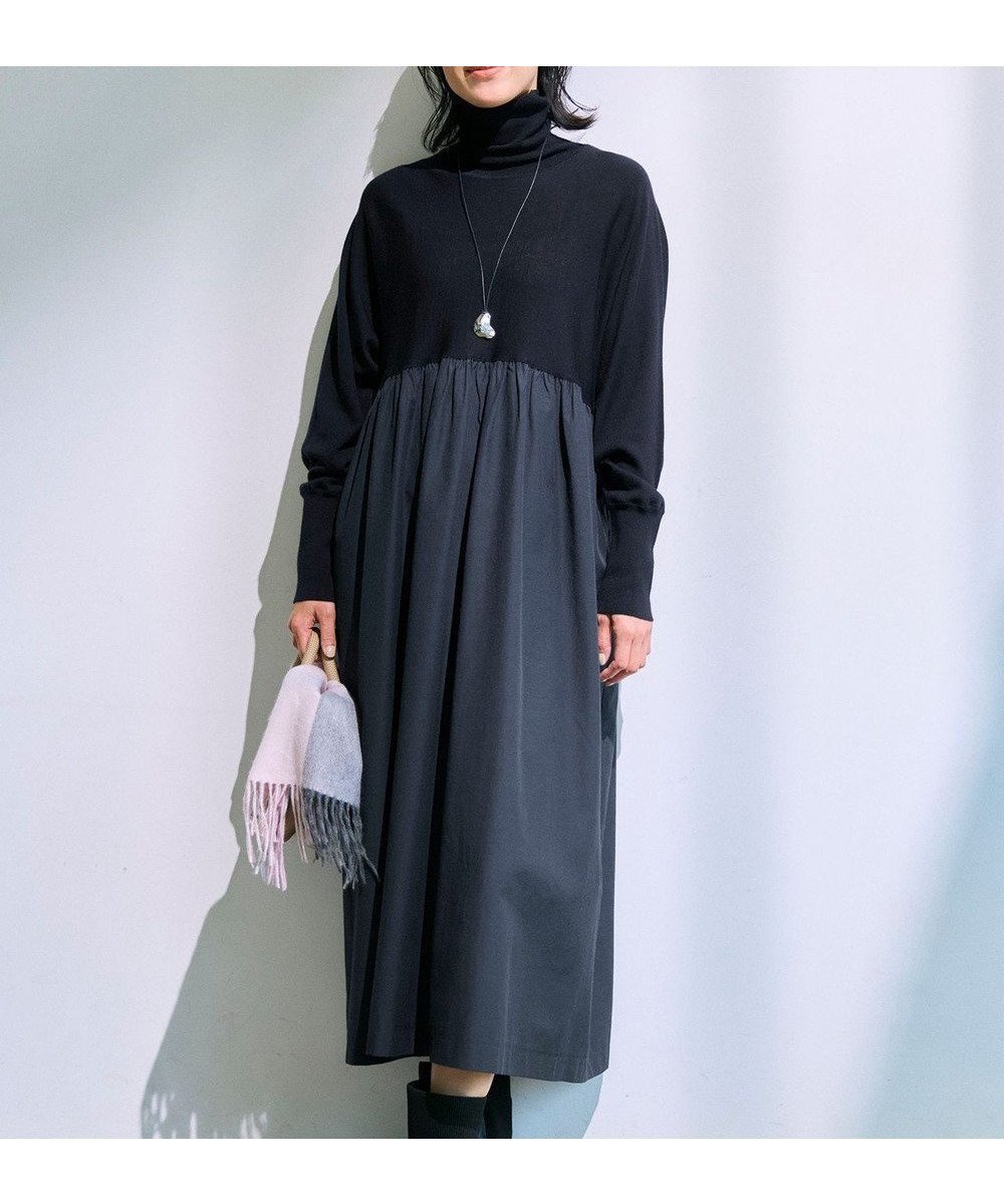【23区/NIJYUSANKU】の【洗える】ギャザーコンビ ニットワンピース インテリア・キッズ・メンズ・レディースファッション・服の通販 founy(ファニー) ファッション Fashion レディースファッション Fashion for Women ワンピース Dresses ニットワンピース Knit Dresses 洗える Machine Washable ギャザー Gathered, Ruffled コンビ Combo, Combination Style シルク Silk, 100% Silk タートルネック Turtleneck, High Neck なめらか Smooth, Silky Texture ポケット Pocket, Pocket Detail A/W・秋冬 Autumn/Winter 冬 Winter / This Winter エレガント 上品 Elegant 2025年 2025 2025-2026秋冬・A/W Autumn/Winter 2025–26 AW25–26 ネイビー系|ID: prp329100004768401 ipo3291000000035607664