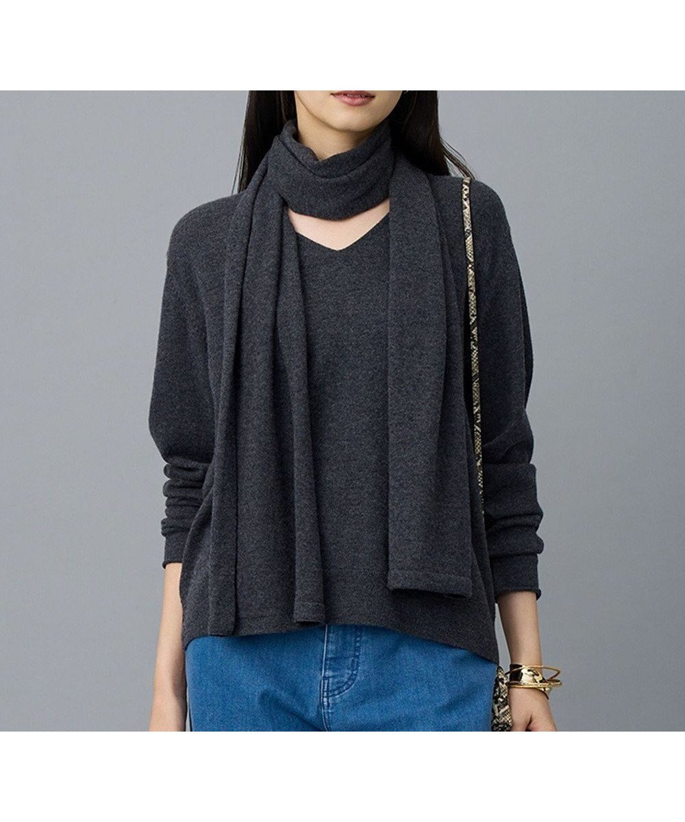 【自由区/JIYU-KU】の【SHIHOさん着用】ウールハイゲージVネック ニット インテリア・キッズ・メンズ・レディースファッション・服の通販 founy(ファニー) 　ファッション　Fashion　レディースファッション　Fashion for Women　トップス・カットソー　Cut & Sew Tops　ニット　Knit Tops & Sweaters　Vネックトップス　V-Neck Tops / V-Cut Neckline Shirts　おすすめ　Recommended / Our Picks　アンサンブル　Ensemble Set　シンプル　Simple, Minimal　ストール　Stole, Wrap　セーター　Sweater, Knitwear　ベスト　Vest, Waistcoat　エレガント 上品　Elegant　夏　Summer　春　Spring　S/S・春夏　SS, Spring/Summer, Warm Season　チャコール|ID: prp329100004768407 ipo3291000000034675294