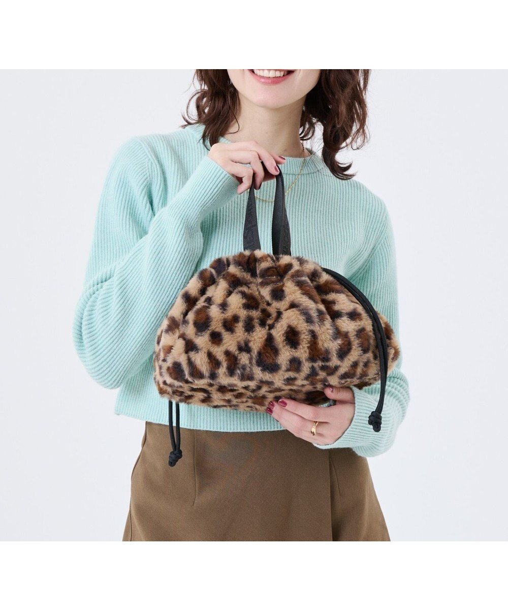 【レスポートサック/LeSportsac】のFUR DRAWSTRING TOTE/レオパードフラッフィーファー インテリア・キッズ・メンズ・レディースファッション・服の通販 founy(ファニー) 　ファッション　Fashion　レディースファッション　Fashion for Women　バッグ　Bags　オレンジ　Orange　コンパクト　Compact, Small Size　シンプル　Simple, Minimal　トレンド　Trend, Trending Now　ドローストリング　Drawstring, Pull Cord　ポケット　Pocket, Pocket Detail　レオパード　Leopard, Animal Print　巾着　Drawstring Bag, Kinchaku　A/W・秋冬　Autumn/Winter　財布　Wallet, Purse　レオパードフラッフィーファー|ID: prp329100004768420 ipo3291000000034536669