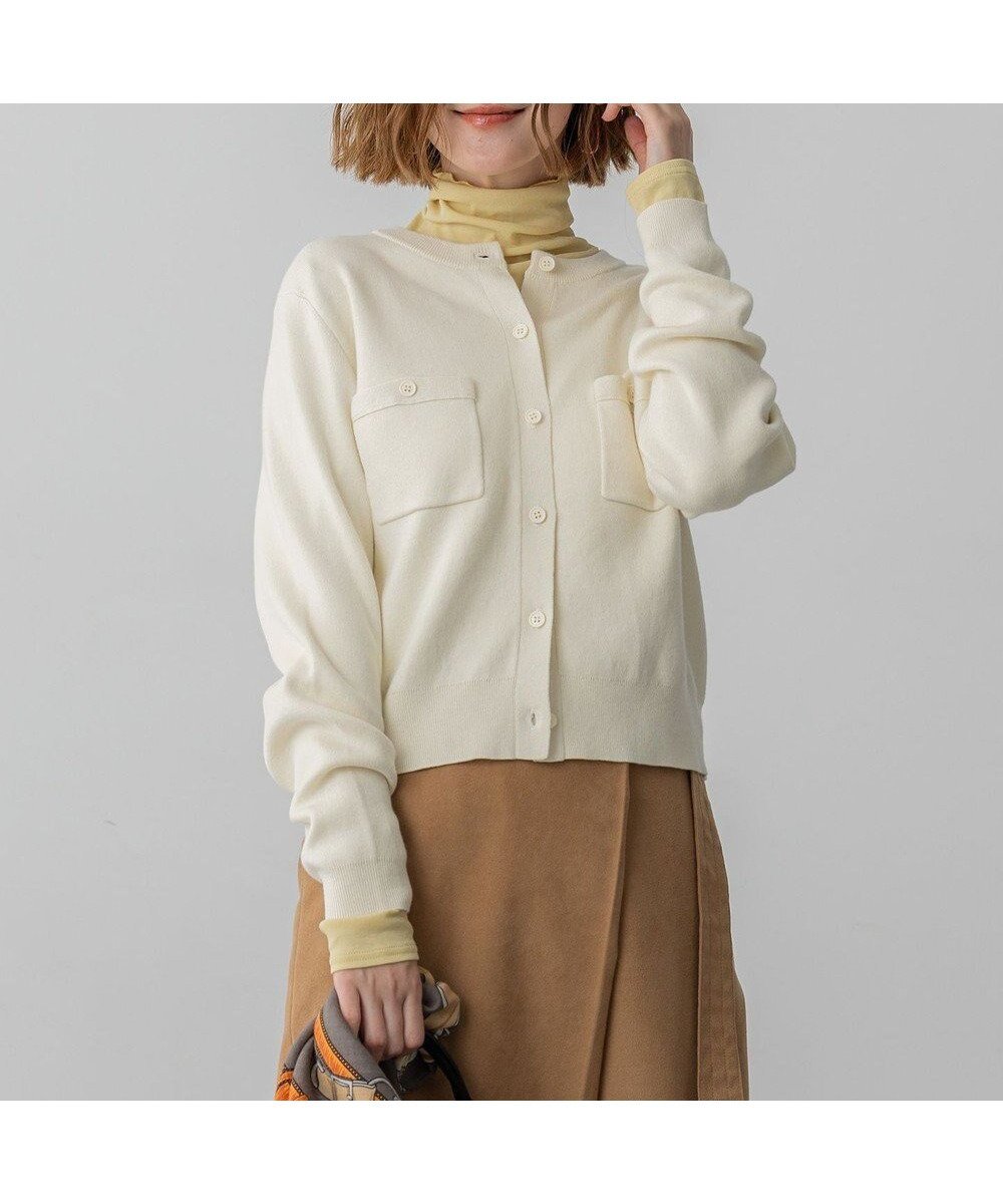 【23区/NIJYUSANKU】の【先行予約】コットンカシミヤ ポケット カーディガン インテリア・キッズ・メンズ・レディースファッション・服の通販 founy(ファニー) ファッション Fashion レディースファッション Fashion for Women トップス・カットソー Cut & Sew Tops カーディガン・羽織り Layered Style Cardigans イエロー Yellow 春 Spring カーディガン Cardigan, Knitwear デニム Denim, Jeans Material なめらか Smooth, Silky Texture ポケット Pocket, Pocket Detail ワイド Wide, Wide Fit S/S・春夏 SS, Spring/Summer, Warm Season 夏 Summer エレガント 上品 Elegant アイボリー系|ID: prp329100004768427 ipo3291000000034536689