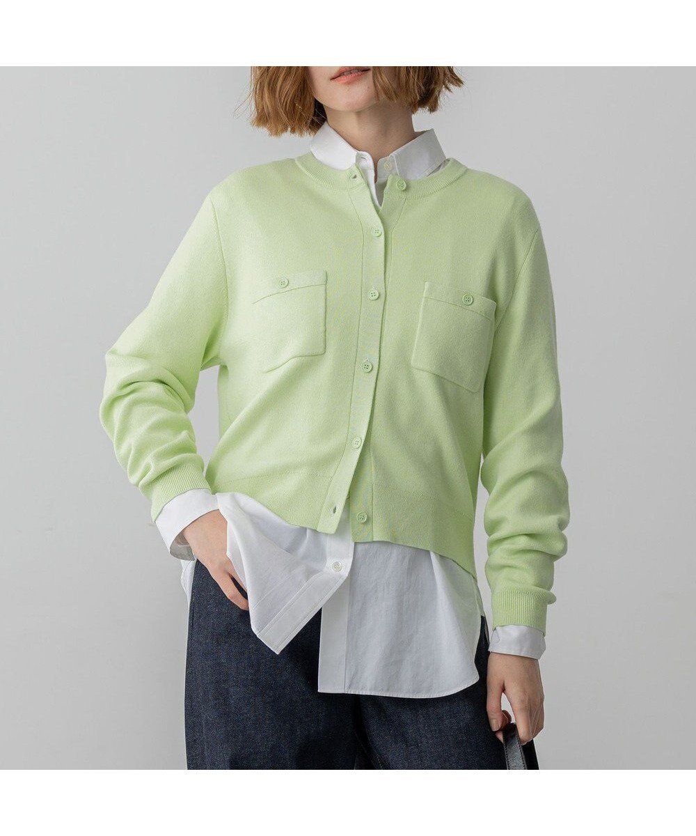 【23区/NIJYUSANKU】の【先行予約】コットンカシミヤ ポケット カーディガン インテリア・キッズ・メンズ・レディースファッション・服の通販 founy(ファニー) ファッション Fashion レディースファッション Fashion for Women トップス・カットソー Cut & Sew Tops カーディガン・羽織り Layered Style Cardigans イエロー Yellow 春 Spring カーディガン Cardigan, Knitwear デニム Denim, Jeans Material なめらか Smooth, Silky Texture ポケット Pocket, Pocket Detail ワイド Wide, Wide Fit S/S・春夏 SS, Spring/Summer, Warm Season 夏 Summer エレガント 上品 Elegant ライトグリーン系|ID: prp329100004768427 ipo3291000000034536693