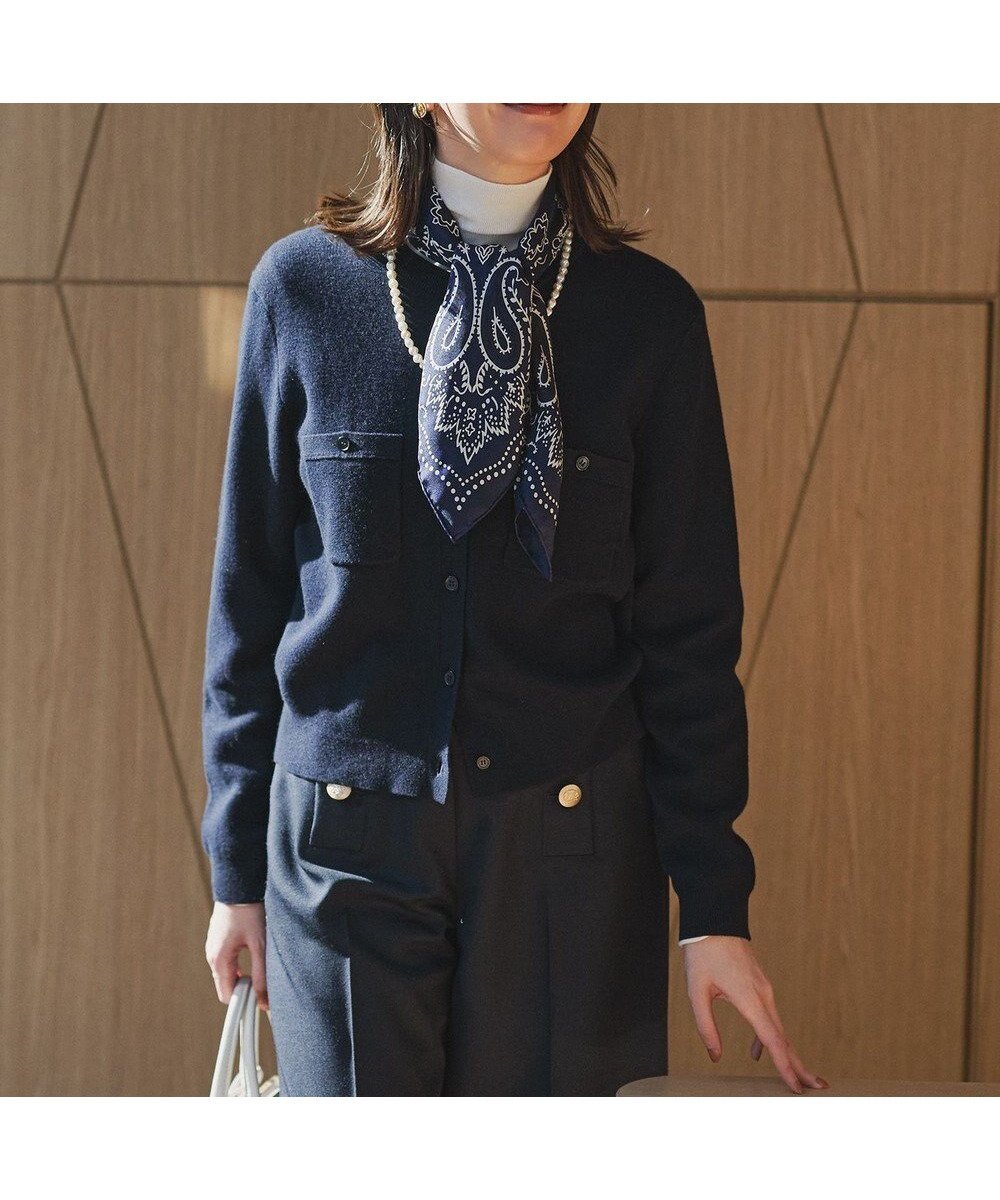 【23区/NIJYUSANKU】の【滝沢眞規子さん着用/Oggi掲載】コットンカシミヤ ポケット カーディガン 人気、トレンドファッション・服の通販 founy(ファニー) 　雑誌掲載アイテム　Magazine Picks & Fashion Features　ファッション雑誌　Fashion Magazines　オッジ　Oggi　ファッションモデル・俳優・女優　Models　女性　Women　滝沢眞規子　Takizawa Makiko　ファッション　Fashion　レディースファッション　Fashion for Women　トップス・カットソー　Cut & Sew Tops　カーディガン・羽織り　Layered Style Cardigans　イエロー　Yellow　春　Spring　カーディガン　Cardigan, Knitwear　雑誌　Magazine, Fashion Magazine　デニム　Denim, Jeans Material　2月号　February Issue, Feb. Edition　なめらか　Smooth, Silky Texture　ポケット　Pocket, Pocket Detail　ワイド　Wide, Wide Fit　S/S・春夏　SS, Spring/Summer, Warm Season　夏　Summer　エレガント 上品　Elegant　 other-1|ID: prp329100004768427 ipo3291000000035229763