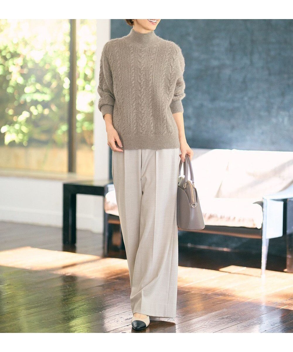 【自由区/JIYU-KU】の【SHIHOさん着用】ソフトウールブレンドワイド パンツ インテリア・キッズ・メンズ・レディースファッション・服の通販 founy(ファニー) 　ファッション　Fashion　レディースファッション　Fashion for Women　パンツ　Pants & Trousers　ウォーム　Warm Fabric　ストレッチ　Stretch, Stretchy Fabric　ポケット　Pocket, Pocket Detail　ワイド　Wide, Wide Fit　夏　Summer　春　Spring　S/S・春夏　SS, Spring/Summer, Warm Season　ベージュ|ID: prp329100004768429 ipo3291000000034981860