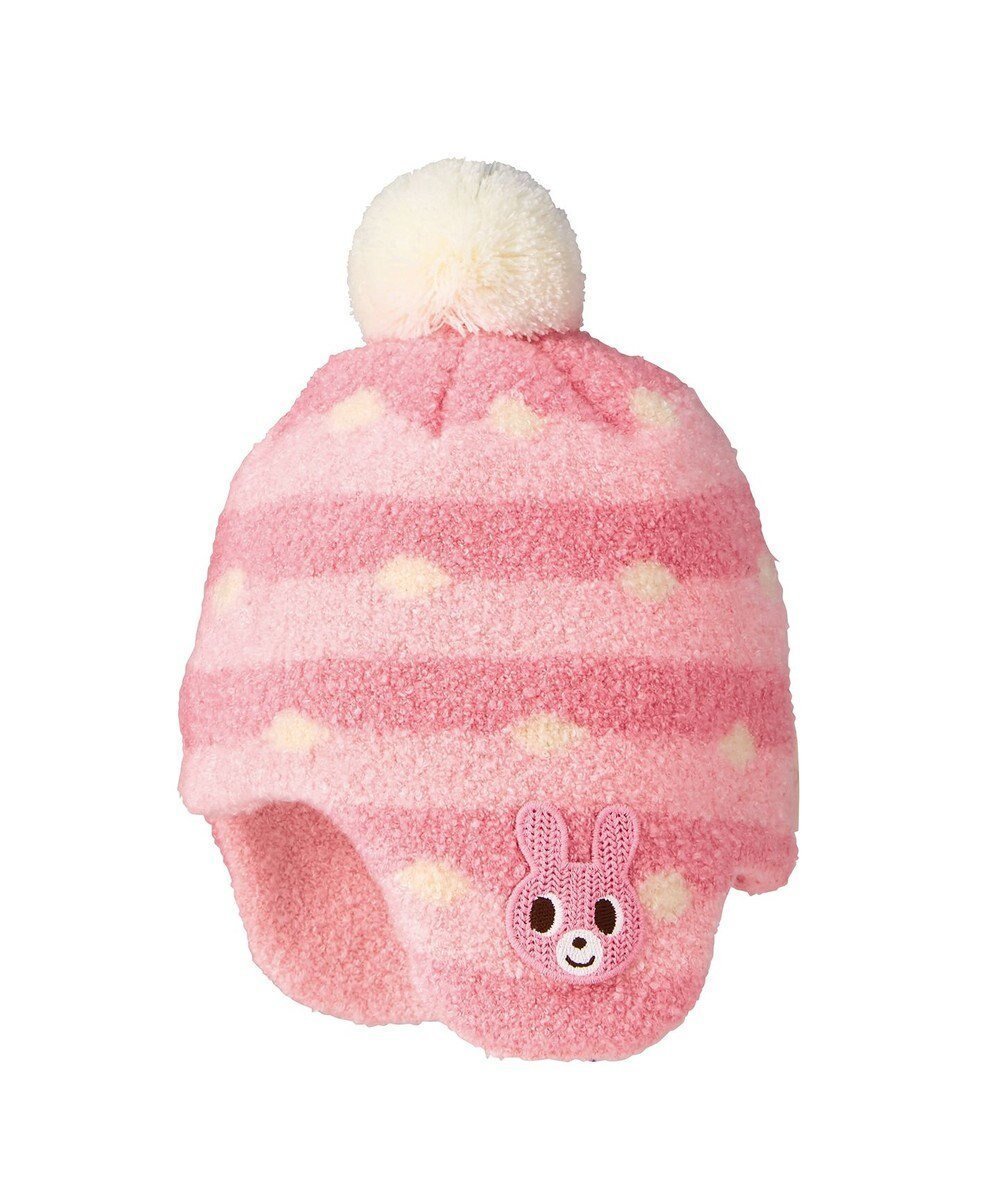 【ミキハウスホットビスケッツ/MIKI HOUSE HOT BISCUITS / KIDS】の【42-52cm】 ニット帽子(フード) インテリア・キッズ・メンズ・レディースファッション・服の通販 founy(ファニー) 　ファッション　Fashion　キッズファッション　Fashion for Kids　おすすめ　Recommended / Our Picks　なめらか　Smooth, Silky Texture　キャップ　Cap, Baseball Cap　ギフト プレゼント　Gift / Present　クリスマス X'mas　Christmas / X'mas　帽子　Hat, Headwear　ピンク|ID: prp329100004769295 ipo3291000000034544567