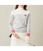 【23区 ゴルフ/NIJYUSANKU GOLF】の【WOMEN】【ウォッシャブル】カラーブロックモックネック ニット ライトグレー系1|ID: prp329100004769321 ipo3291000000034544719