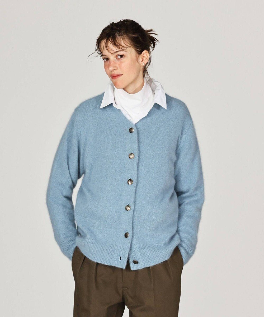 【リノ/LENO】のBRUSHED CARDIGAN へアリーニットカーディガン インテリア・キッズ・メンズ・レディースファッション・服の通販 founy(ファニー) 　ファッション　Fashion　レディースファッション　Fashion for Women　トップス・カットソー　Cut & Sew Tops　ニット　Knit Tops & Sweaters　カーディガン・羽織り　Layered Style Cardigans　カーディガン　Cardigan, Knitwear　シルク　Silk, 100% Silk　ジャケット　Jacket, Outerwear　デニム　Denim, Jeans Material　A/W・秋冬　Autumn/Winter　BLUE|ID: prp329100004769350 ipo3291000000034846590