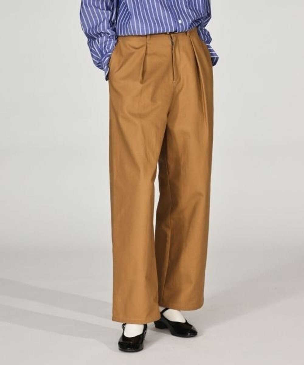 【リノ/LENO】のONE FOWARD PLEATS CHINO TROUSERS ワンタックチノパンツ インテリア・キッズ・メンズ・レディースファッション・服の通販 founy(ファニー) 　ファッション　Fashion　レディースファッション　Fashion for Women　パンツ　Pants & Trousers　ジャケット　Jacket, Outerwear　ストレート　Straight, Straight Cut　デニム　Denim, Jeans Material　パターン　Pattern, Design Print　プリーツ　Pleats, Pleated　冬　Winter / This Winter　A/W・秋冬　Autumn/Winter　S/S・春夏　SS, Spring/Summer, Warm Season　夏　Summer　CAMEL|ID: prp329100004769351 ipo3291000000034544874