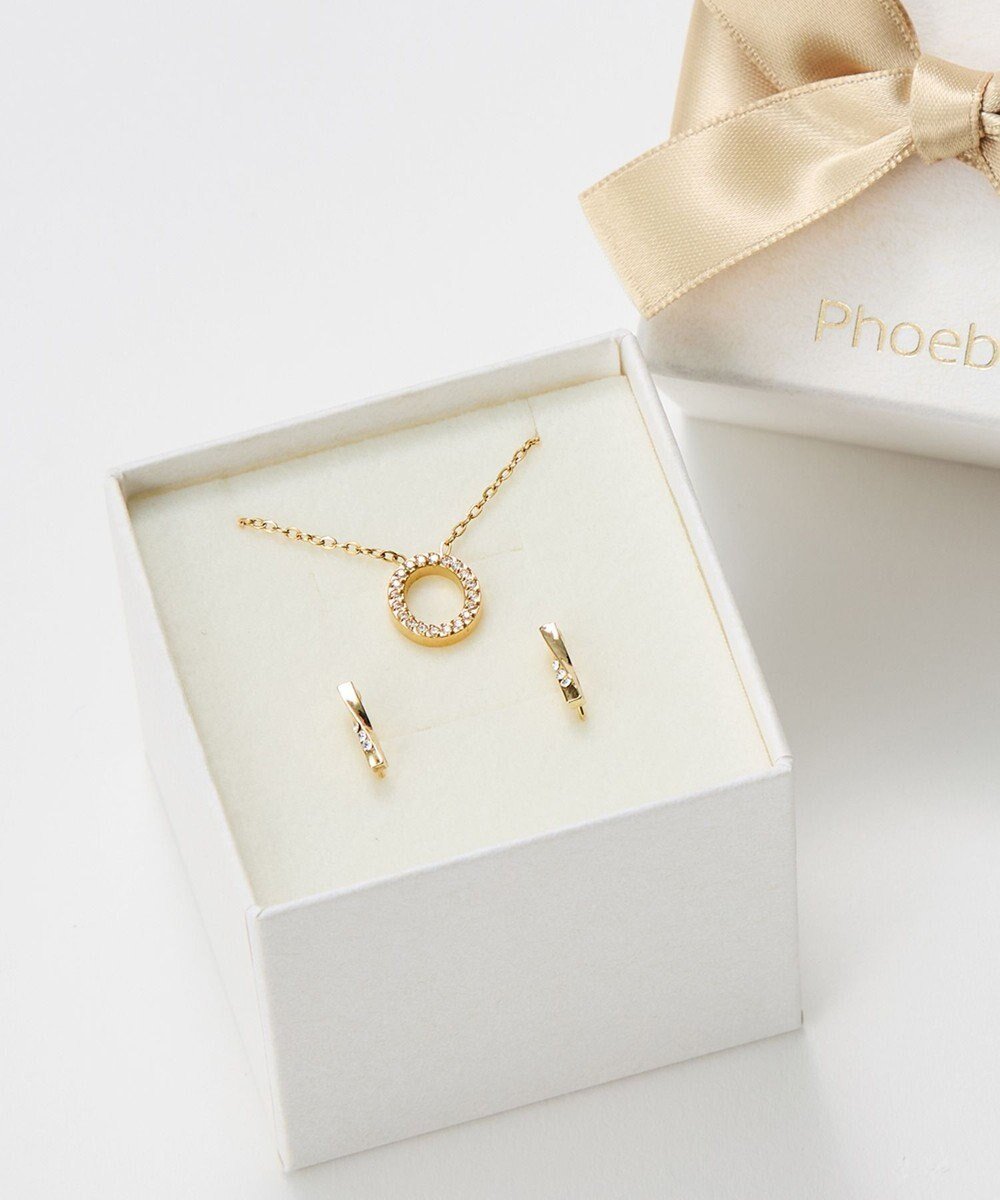 【フィービィー/phoebe】の【Xmas Collection】パヴェモチーフネックレス ツイストイヤリングセット/BOX ショッパー付き インテリア・キッズ・メンズ・レディースファッション・服の通販 founy(ファニー) 　ファッション　Fashion　レディースファッション　Fashion for Women　ジュエリー　Jewelry　ファッションリング　Fashion Rings　イヤリング・フープ・ドロップタイプ　Hoop, Drop & Clip Earrings　ネックレス　Necklaces & Pendants　アクセサリー　Fashion Accessories　イヤリング　Earrings　オケージョン　Occasion Wear　オーバル　Oval Design　コレクション　Collection, Seasonal Line　シンプル　Simple, Minimal　ジュエリー　Jewelry, Accessories　スーツ　Suit, Formalwear　ツイスト　Tweed, Tweed Fabric　ドレス　Dress, One-Piece　ネックレス　Necklace, Pendant Necklace　人気　Popular, Best Seller　モチーフ　Motif, Design Theme　再入荷　Restock / Back in Stock　おすすめ　Recommended / Our Picks　クリスマス X'mas　Christmas / X'mas　ホリデーシーズン　Holiday Season　ギフト プレゼント　Gift / Present　結婚式　Wedding　ゴールド|ID: prp329100004769353 ipo3291000000034827048