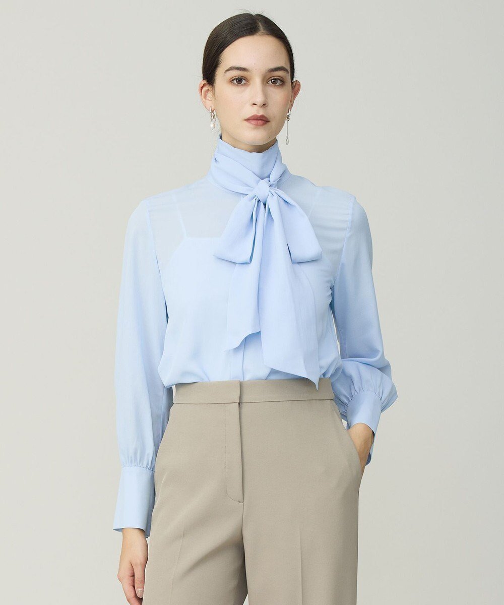 【アイシービー/iCB】の【先行予約】セルロースシルクビエラ ボウタイ付きブラウス 人気、トレンドファッション・服の通販 founy(ファニー) 　ファッション　Fashion　レディースファッション　Fashion for Women　トップス・カットソー　Cut & Sew Tops　シャツ・ブラウス・オフィスカジュアル　Elegant Blouses & Button-Ups　カフス　Cuff Design　シルク　Silk, 100% Silk　ジャケット　Jacket, Outerwear　A/W・秋冬　Autumn/Winter　おすすめ　Recommended / Our Picks　エレガント 上品　Elegant　セレモニー　Ceremony　ビジネス 仕事 通勤　Business / Work / Commuting　2025年　2025　2025-2026秋冬・A/W　Autumn/Winter 2025–26 AW25–26　 other-1|ID: prp329100004769356 ipo3291000000034544889