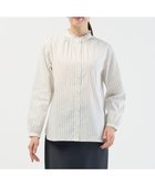 【ジェイ プレス/J.PRESS】のBEZコットンナイロン ストライプ フリル襟 ブラウス ホワイト×ライム×グレー系|ID: prp329100004769371 ipo3291000000034544941