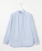 【ジェイ プレス/J.PRESS】のBEZコットンナイロン ストライプ フリル襟 ブラウス サックス×ホワイト×ベージュ系|ID: prp329100004769371 ipo3291000000034544943