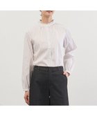 【ジェイ プレス/J.PRESS】のBEZコットンナイロン ストライプ フリル襟 ブラウス ホワイト×ピンク×ネイビー系|ID: prp329100004769371 ipo3291000000034736176