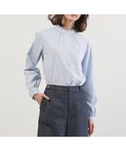 【ジェイ プレス/J.PRESS】のBEZコットンナイロン ストライプ フリル襟 ブラウス サックス×ホワイト×ベージュ系|ID: prp329100004769371 ipo3291000000034758647