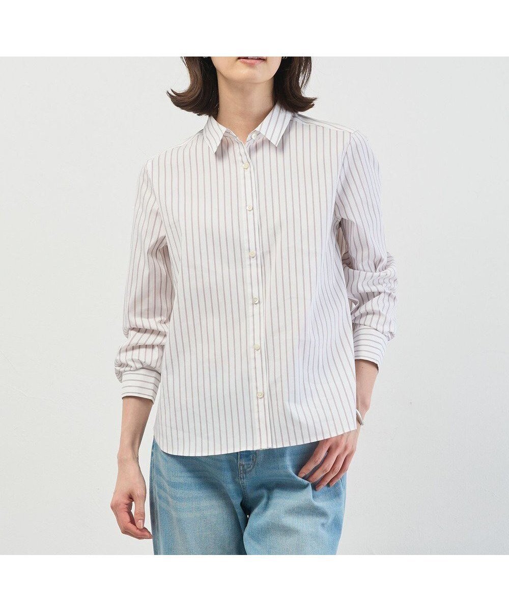 【ジェイ プレス/J.PRESS】のBEZコットンナイロン ストライプ シャツカラー ブラウス インテリア・キッズ・メンズ・レディースファッション・服の通販 founy(ファニー) ファッション Fashion レディースファッション Fashion for Women トップス・カットソー Cut & Sew Tops シャツ・ブラウス・オフィスカジュアル Elegant Blouses & Button-Ups インナー Innerwear 春 Spring ストライプ Stripe, Striped Pattern ストレッチ Stretch, Stretchy Fabric 定番 Standard, Basic Item フォーマル Formal, Dressy A/W・秋冬 Autumn/Winter S/S・春夏 SS, Spring/Summer, Warm Season 夏 Summer エレガント 上品 Elegant ビジネス 仕事 通勤 Business / Work / Commuting ホワイト×ピンク×ネイビー系|ID: prp329100004769382 ipo3291000000034544992