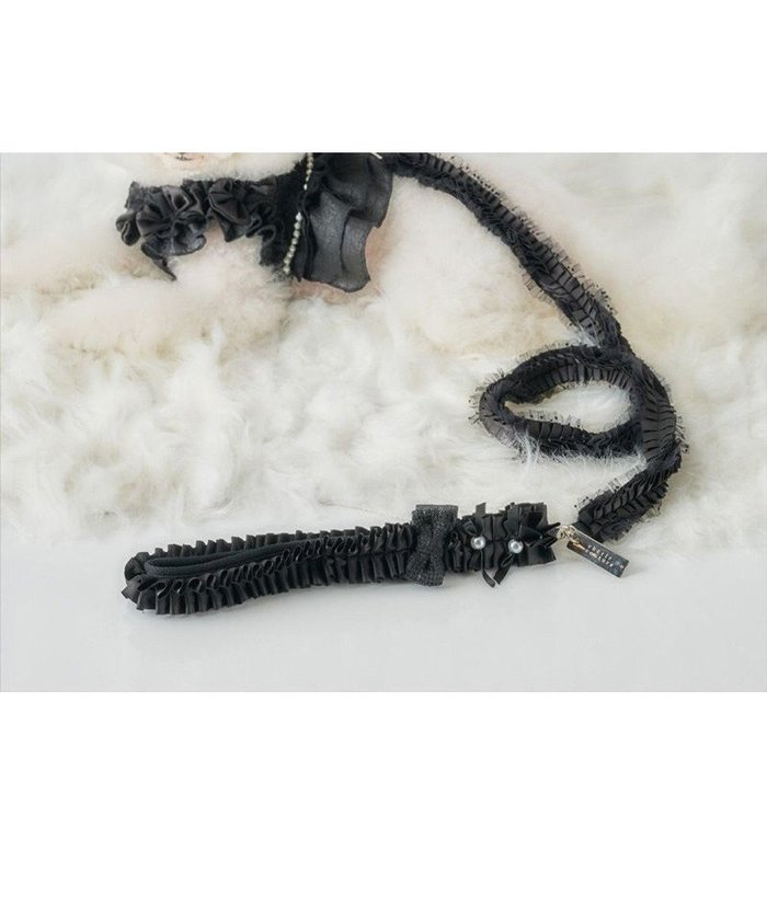 【ペットパラダイス/PET PARADISE / GOODS】のcherircouture ツイード リボンリード 《ブラック》 SS～S インテリア・キッズ・メンズ・レディースファッション・服の通販 founy(ファニー) https://founy.com/ サテン Satin, Glossy Fabric ツイード Twill, Twill Weave フリル Frill, Ruffle プリーツ Pleats, Pleated リボン Ribbon, Bow エレガント 上品 Elegant 犬 Dog ホーム・キャンプ・アウトドア・お取り寄せ Home Living / Home & Lifestyle / Camping Gear / Outdoor Camping ペットグッズ Pet Supplies |ID: prp329100004770211 ipo3291000000034555528