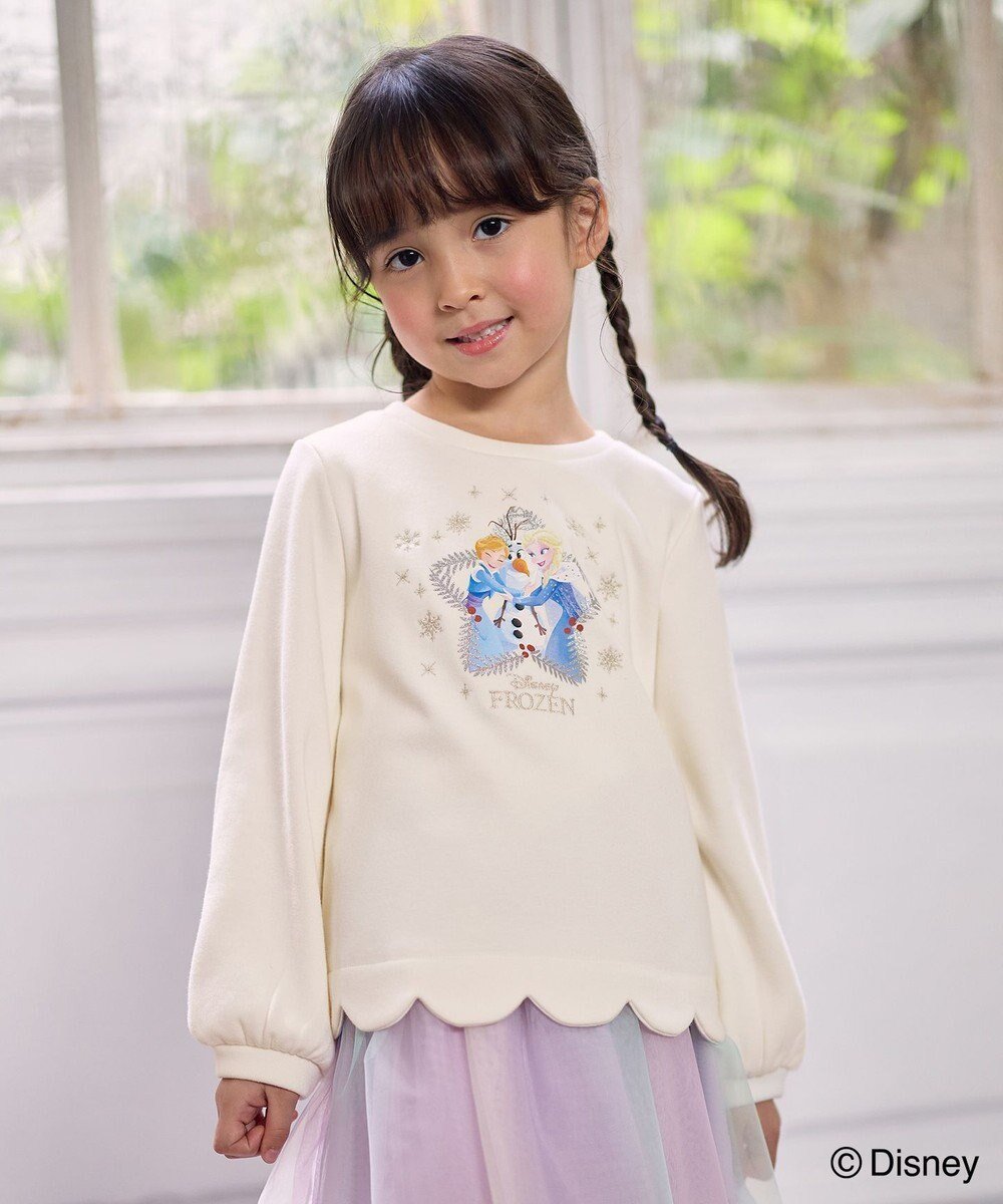 【エニィ/ANY / KIDS】の【ディズニー/FROZEN】裏シャギー トレーナー インテリア・キッズ・メンズ・レディースファッション・服の通販 founy(ファニー) 　ファッション　Fashion　キッズファッション　Fashion for Kids　トップス・カットソー　Cut & Sew Tops　スウェット / スエット　Sweatshirt, Sweatwear　スカラップ　Scallop, Scalloped Edge　トレーナー　Sweatshirt, Trainer　フロント　Front, Front Design　プリント　Print, Printed Pattern　ポシェット　Pochette, Mini Bag　モチーフ　Motif, Design Theme　冬　Winter / This Winter　A/W・秋冬　Autumn/Winter　おすすめ　Recommended / Our Picks　エクリュ|ID: prp329100004770231 ipo3291000000034555570