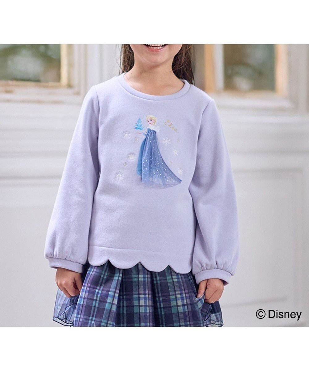 【エニィ/ANY / KIDS】の【ディズニー/FROZEN】裏シャギー トレーナー インテリア・キッズ・メンズ・レディースファッション・服の通販 founy(ファニー) 　ファッション　Fashion　キッズファッション　Fashion for Kids　トップス・カットソー　Cut & Sew Tops　スウェット / スエット　Sweatshirt, Sweatwear　スカラップ　Scallop, Scalloped Edge　トレーナー　Sweatshirt, Trainer　フロント　Front, Front Design　プリント　Print, Printed Pattern　ポシェット　Pochette, Mini Bag　モチーフ　Motif, Design Theme　冬　Winter / This Winter　A/W・秋冬　Autumn/Winter　おすすめ　Recommended / Our Picks　ラベンダー|ID: prp329100004770231 ipo3291000000034555571