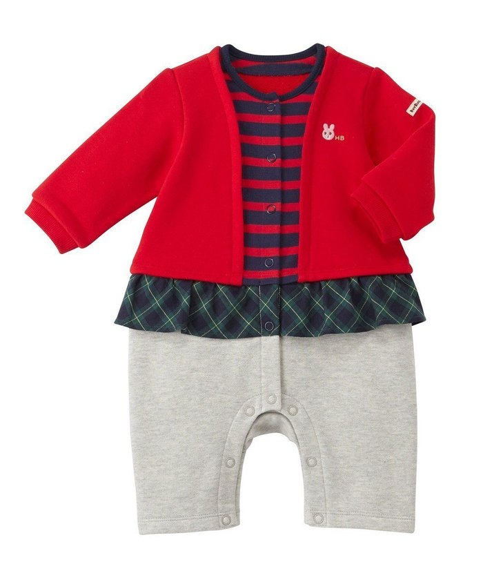 【ミキハウスホットビスケッツ/MIKI HOUSE HOT BISCUITS / KIDS】の【70-80cm】カーディガン重ね着風 7分丈カバーオール インテリア・キッズ・メンズ・レディースファッション・服の通販 founy(ファニー) https://founy.com/ ファッション Fashion キッズファッション Fashion for Kids カーディガン Cardigan, Knitwear ソックス Socks, Hosiery チェック Check, Plaid, Tartan 長袖 Long Sleeve, Full Sleeve フリル Frill, Ruffle ベビー Baby, Babywear ボーダー Border, Stripe ロンパース Romper, Jumpsuit A/W・秋冬 Autumn/Winter S/S・春夏 SS, Spring/Summer, Warm Season おすすめ Recommended / Our Picks 夏 Summer ギフト プレゼント Gift / Present |ID: prp329100004770245 ipo3291000000034555612