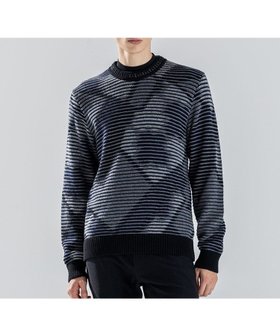 【ジョゼフ オム/JOSEPH HOMME / MEN】のモロッカンブラインドジャガード クルーネックニット 人気、トレンドファッション・服の通販 founy(ファニー) ファッション Fashion メンズファッション Fashion for Men トップス・カットソー Cut & Sew Tops ニット・セーター / 定番トップス Knit Tops & Sweaters セーター Sweater, Knitwear ボーダー Border, Stripe A/W・秋冬 Autumn/Winter |ID:prp329100004770314
