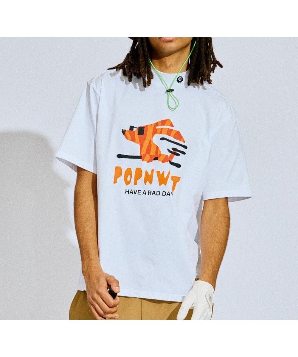 【ピーダブリュサーキュラス/PW CIRCULUS / MEN】の【吸水速乾 / UV遮蔽率99% UVカット / ストレッチ】【MEN】アニマルグラフィックモックT ゴルフ インテリア・キッズ・メンズ・レディースファッション・服の通販 founy(ファニー) 　ファッション　Fashion　メンズファッション　Fashion for Men　トップス・カットソー　Cut & Sew Tops　メンズシャツ　Shirts　カットソー　Cut and Sewn Top　グラフィック　Graphic, Graphic Design　ゴルフ　Golf　ストレッチ　Stretch, Stretchy Fabric　フロント　Front, Front Design　プリント　Print, Printed Pattern　モチーフ　Motif, Design Theme　人気　Popular, Best Seller　吸水　Absorbent, Quick-Dry　夏　Summer　定番　Standard, Basic Item　春　Spring　S/S・春夏　SS, Spring/Summer, Warm Season　犬　Dog　ホワイト系|ID: prp329100004770327 ipo3291000000034555888