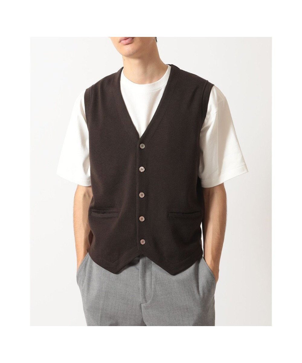 【ダックス/DAKS / MEN】のスーパーファインメリノ コンビネーションニットベスト インテリア・キッズ・メンズ・レディースファッション・服の通販 founy(ファニー) ファッション Fashion メンズファッション Fashion for Men トップス・カットソー Cut & Sew Tops ニット・セーター / 定番トップス Knit Tops & Sweaters ベスト・ジレ Vests & Gilets インナー Innerwear ジャケット Jacket, Outerwear フィット Fit, Slim Fit ブルゾン Blouson, Bomber Jacket ベスト Vest, Waistcoat エレガント 上品 Elegant 夏 Summer S/S・春夏 SS, Spring/Summer, Warm Season A/W・秋冬 Autumn/Winter ブラウン|ID: prp329100004770344 ipo3291000000034555992