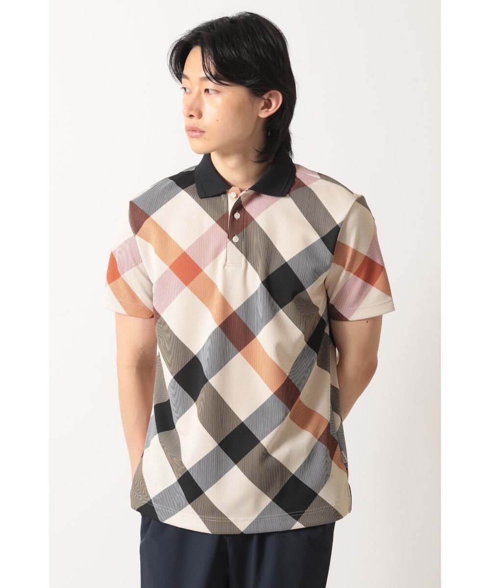 【ダックス/DAKS / MEN】のメガチェック カノコポロシャツ インテリア・キッズ・メンズ・レディースファッション・服の通販 founy(ファニー) ファッション Fashion メンズファッション Fashion for Men トップス・カットソー Cut & Sew Tops メンズシャツ Shirts ポロシャツ / きれいめカジュアルスタイル Polo Shirts チェック Check, Plaid, Tartan バイアス Bias, Diagonal Cut プリント Print, Printed Pattern ポロシャツ Polo Shirt, Collared Tee 吸水 Absorbent, Quick-Dry 夏 Summer S/S・春夏 SS, Spring/Summer, Warm Season A/W・秋冬 Autumn/Winter ベージュ|ID: prp329100004770346 ipo3291000000034556003