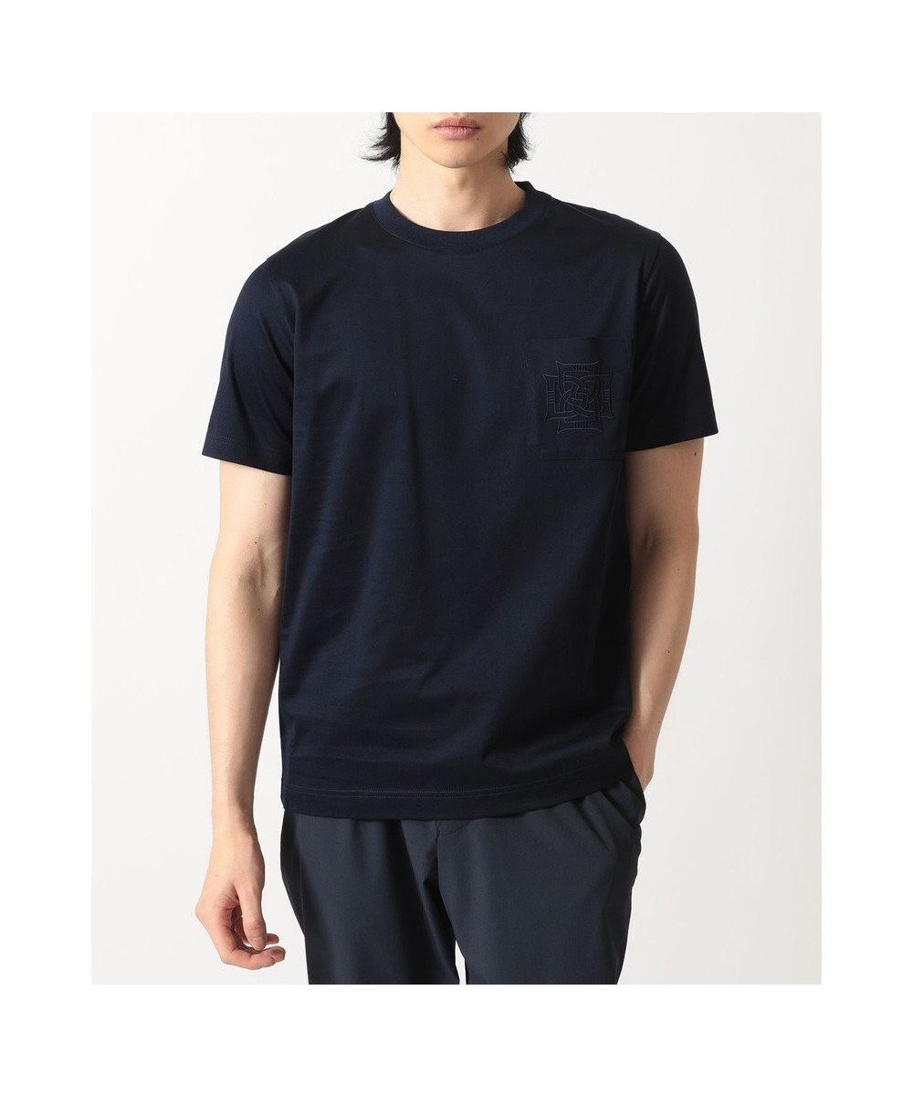 【ダックス/DAKS / MEN】のエンボスロゴ コットンTシャツ インテリア・キッズ・メンズ・レディースファッション・服の通販 founy(ファニー) ファッション Fashion メンズファッション Fashion for Men トップス・カットソー Cut & Sew Tops メンズシャツ Shirts インナー Innerwear カットソー Cut and Sewn Top シンプル Simple, Minimal ジャケット Jacket, Outerwear ポケット Pocket, Pocket Detail エレガント 上品 Elegant 夏 Summer S/S・春夏 SS, Spring/Summer, Warm Season 無地 Plain, Solid Color A/W・秋冬 Autumn/Winter ネイビー|ID: prp329100004770350 ipo3291000000034556025