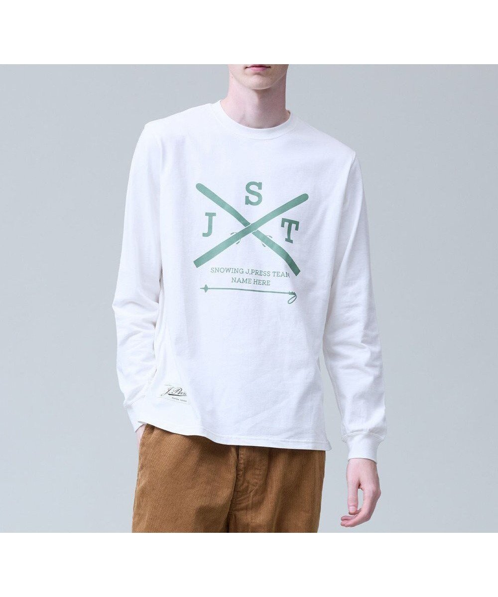 【ジェイ プレス/J.PRESS / MEN】の【NYUZELESS】SKI プリント ロングスリーブ Tシャツ インテリア・キッズ・メンズ・レディースファッション・服の通販 founy(ファニー) 　ファッション　Fashion　メンズファッション　Fashion for Men　トップス・カットソー　Cut & Sew Tops　メンズシャツ　Shirts　ヴィンテージ　Vintage Style　カットソー　Cut and Sewn Top　グラフィック　Graphic, Graphic Design　スリット　Slit, Slit Detail　スリーブ　Sleeve, Long Sleeve / Short Sleeve　ビンテージ　Vintage, Retro Style　フィット　Fit, Slim Fit　フロント　Front, Front Design　プリント　Print, Printed Pattern　ロング　Long, Long-Length　A/W・秋冬　Autumn/Winter　ホワイト系|ID: prp329100004770360 ipo3291000000034556070
